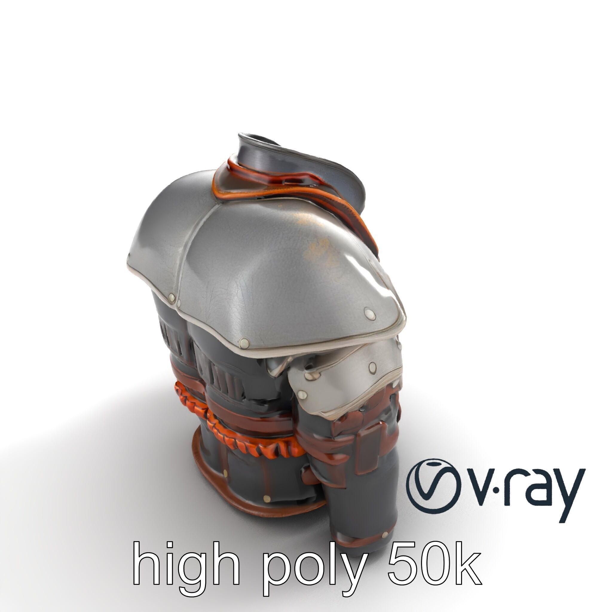 Nomadic Knight Armor Realistic model pack Low-poly 3D model_12