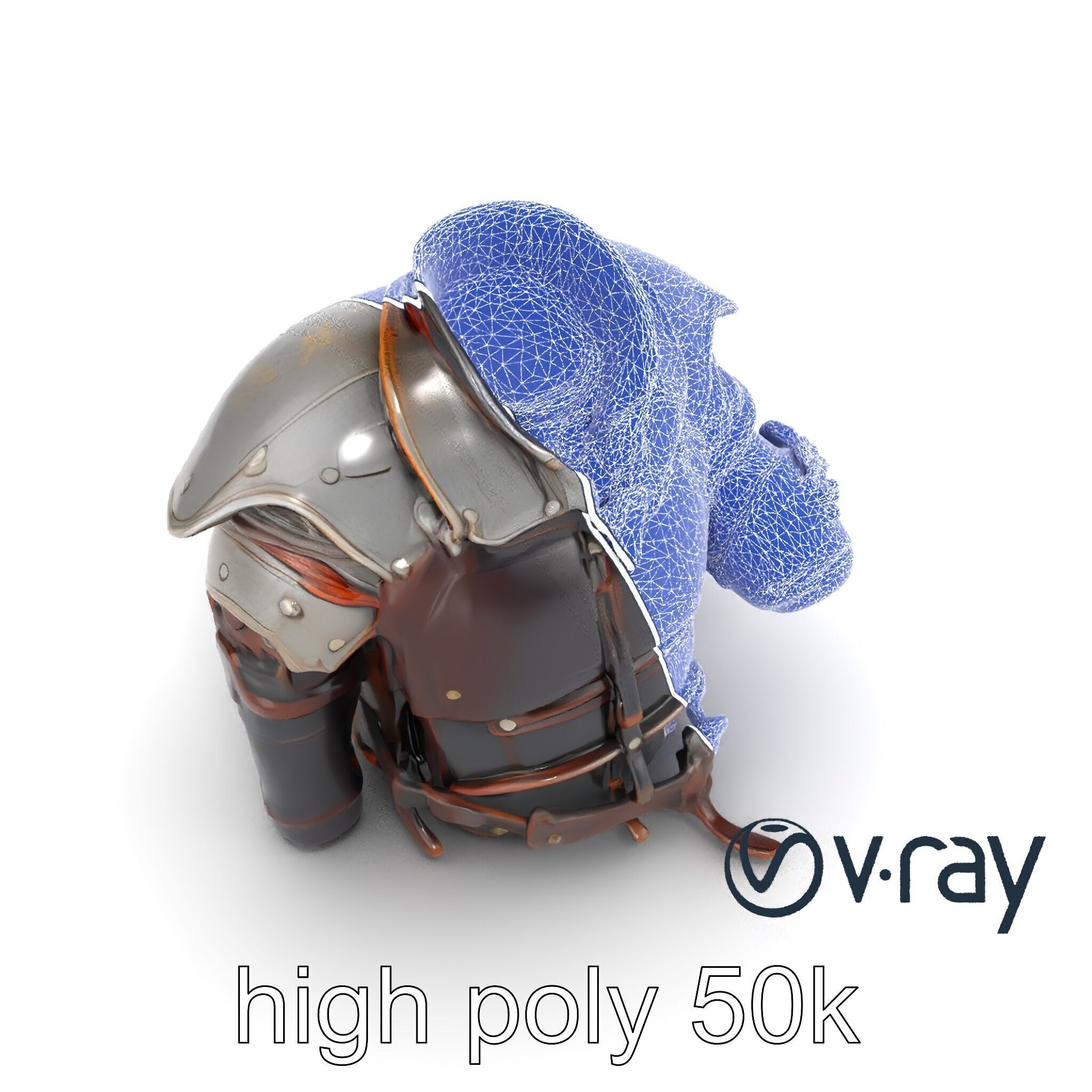 Nomadic Knight Armor Realistic model pack Low-poly 3D model_13