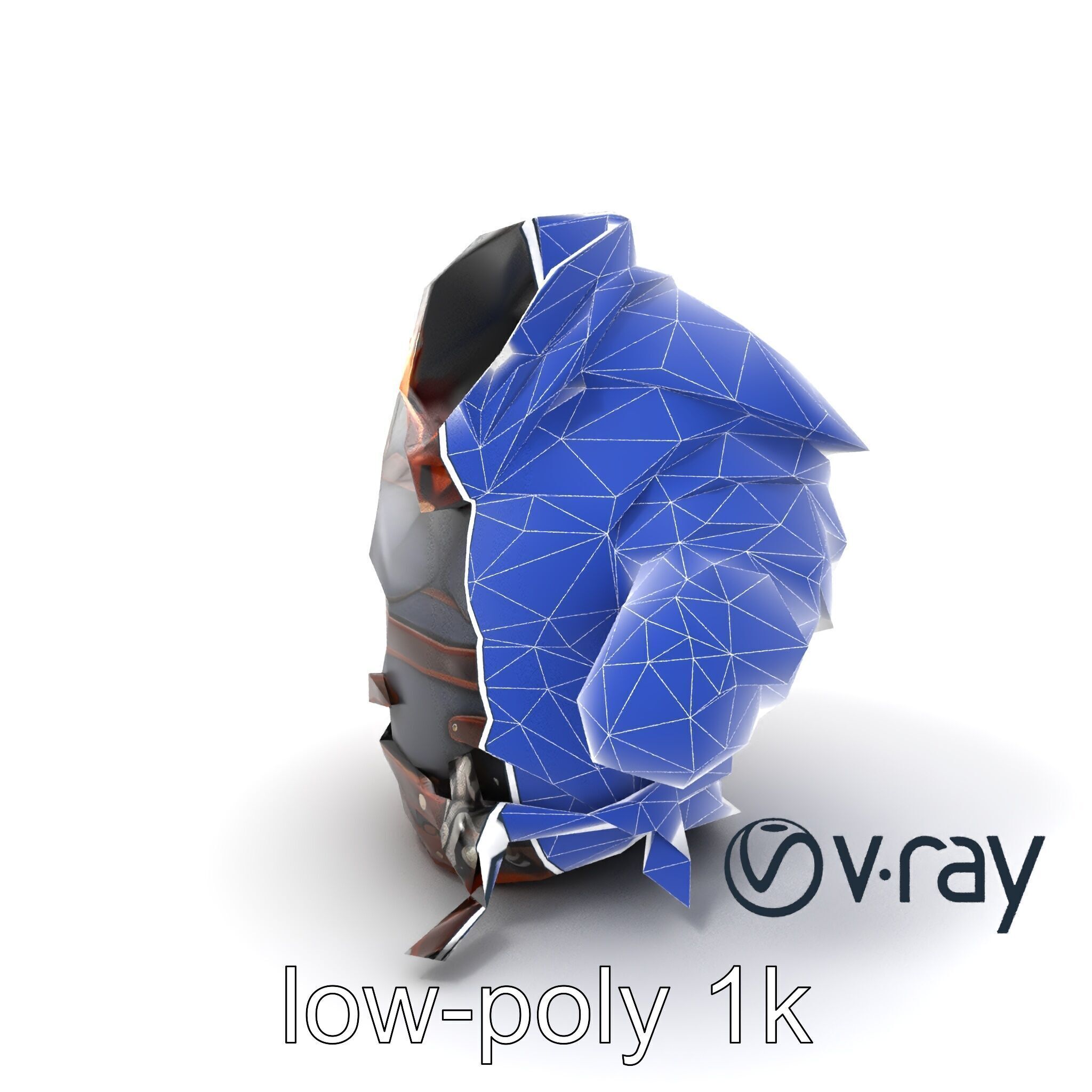 Nomadic Knight Armor Realistic model pack Low-poly 3D model_7