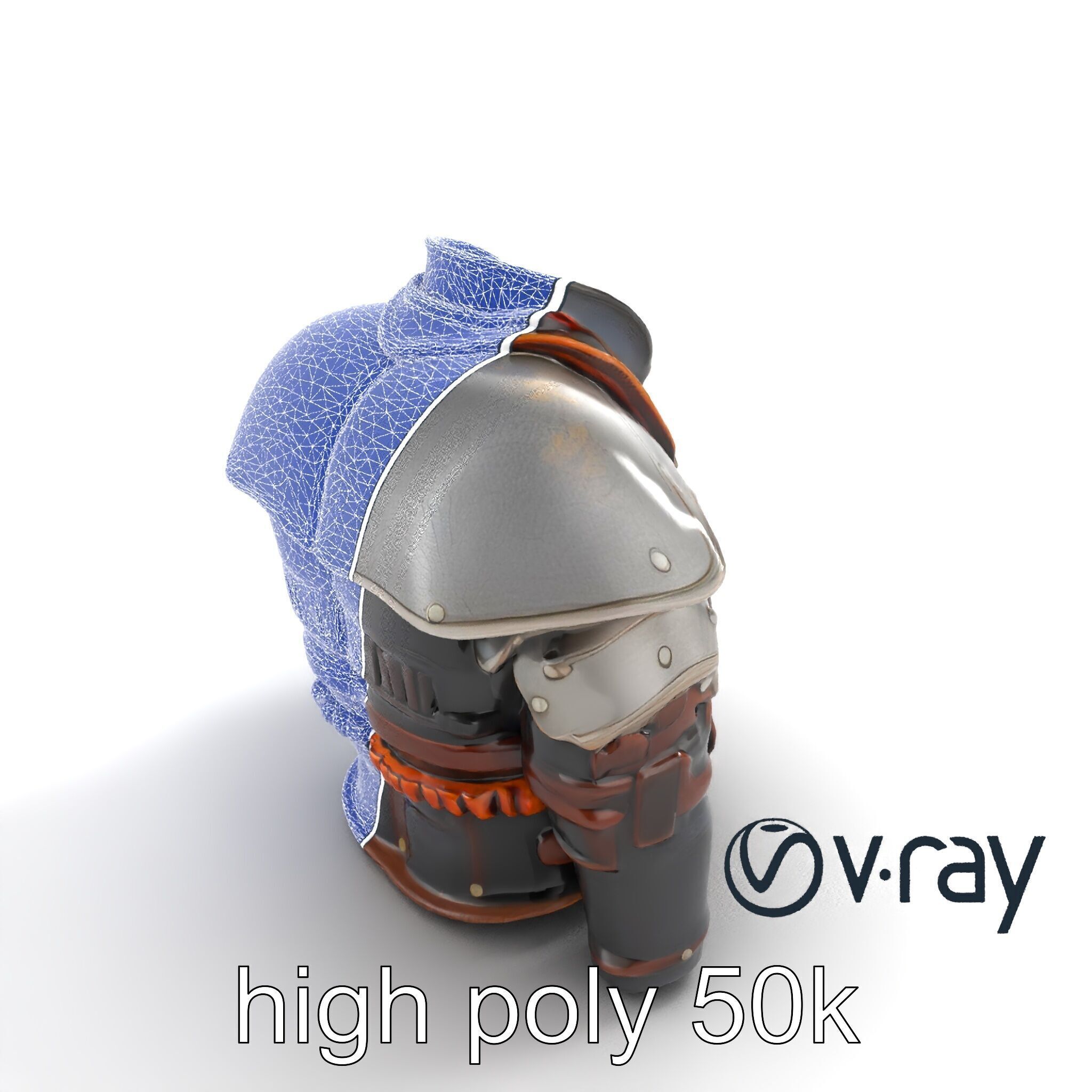 Nomadic Knight Armor Realistic model pack Low-poly 3D model_21