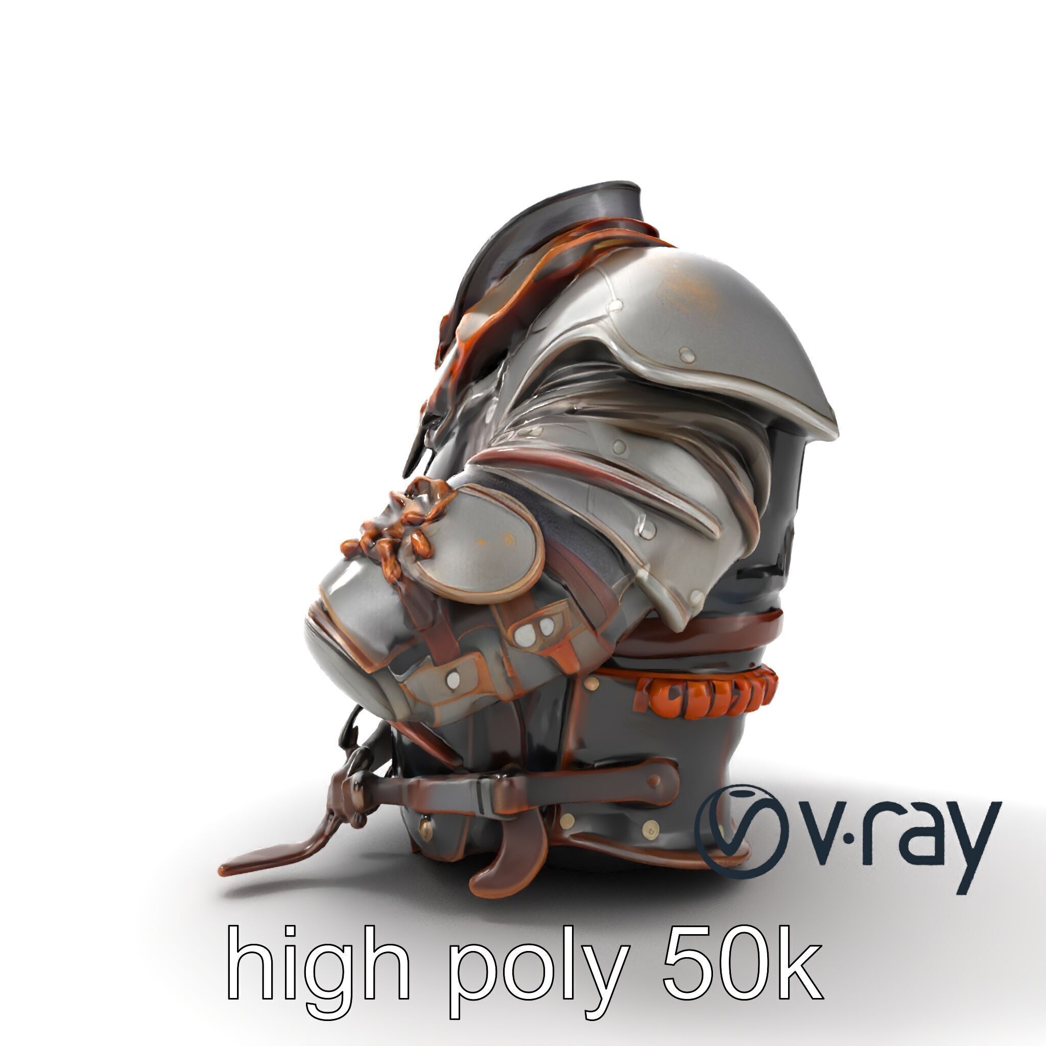Nomadic Knight Armor Realistic model pack Low-poly 3D model_20