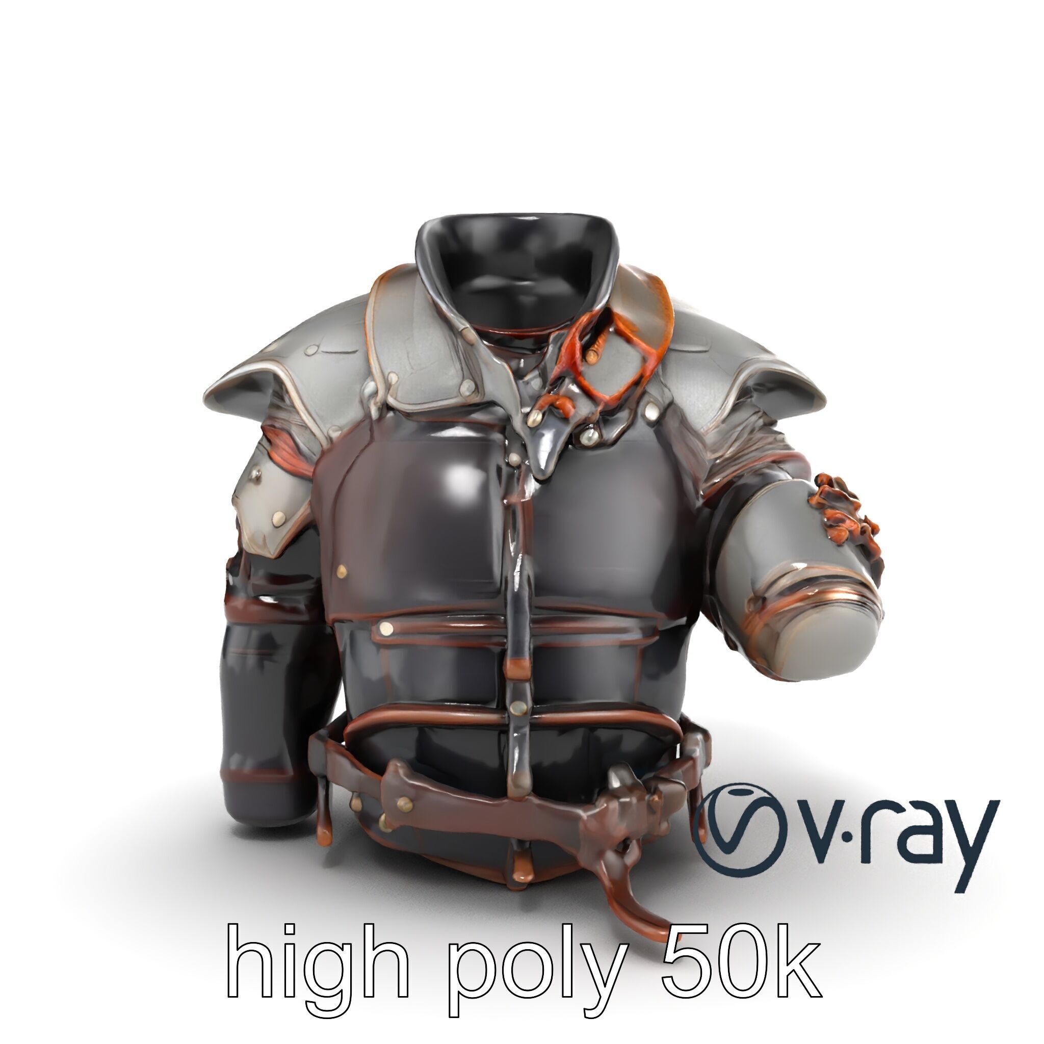 Nomadic Knight Armor Realistic model pack Low-poly 3D model_16