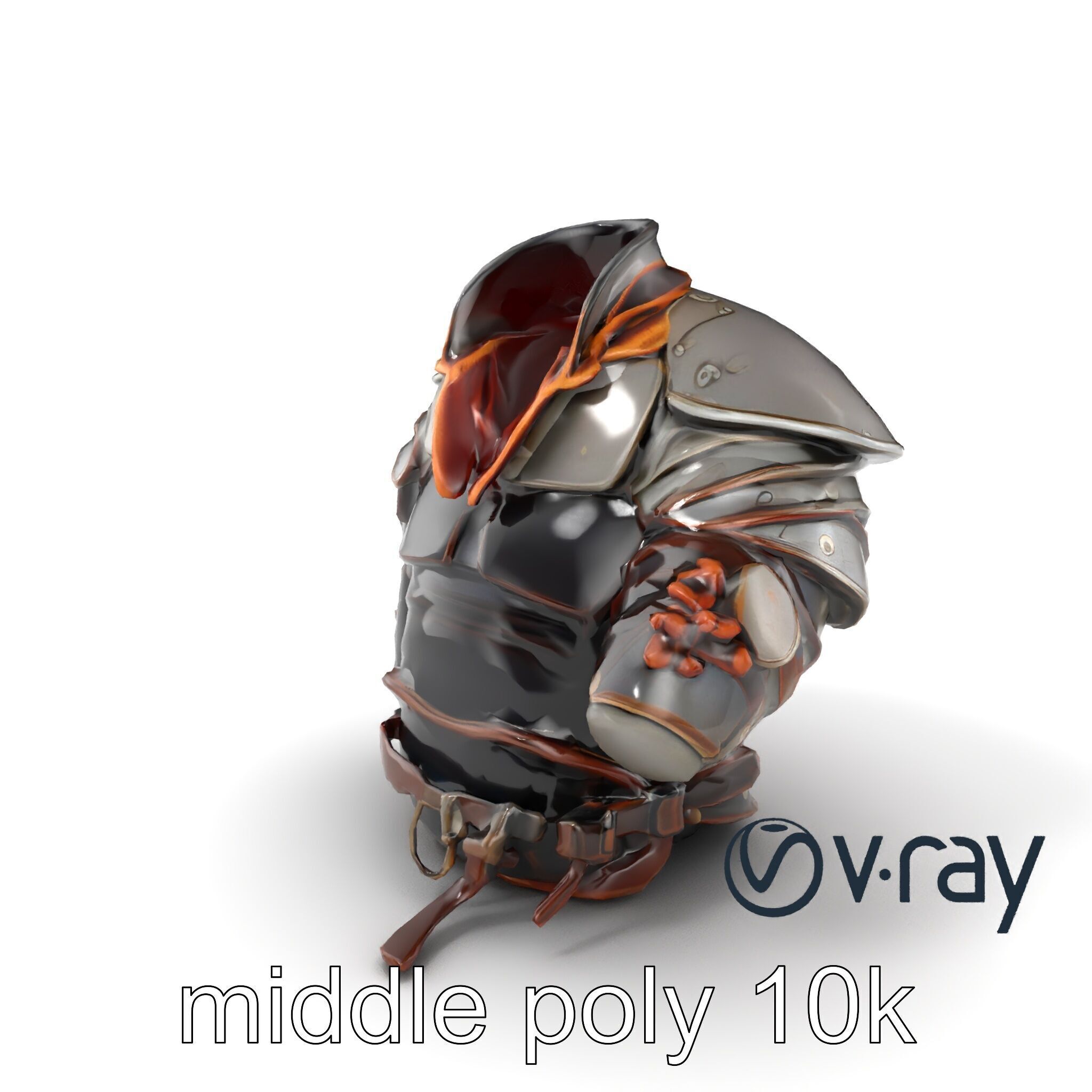 Nomadic Knight Armor Realistic model pack Low-poly 3D model_3