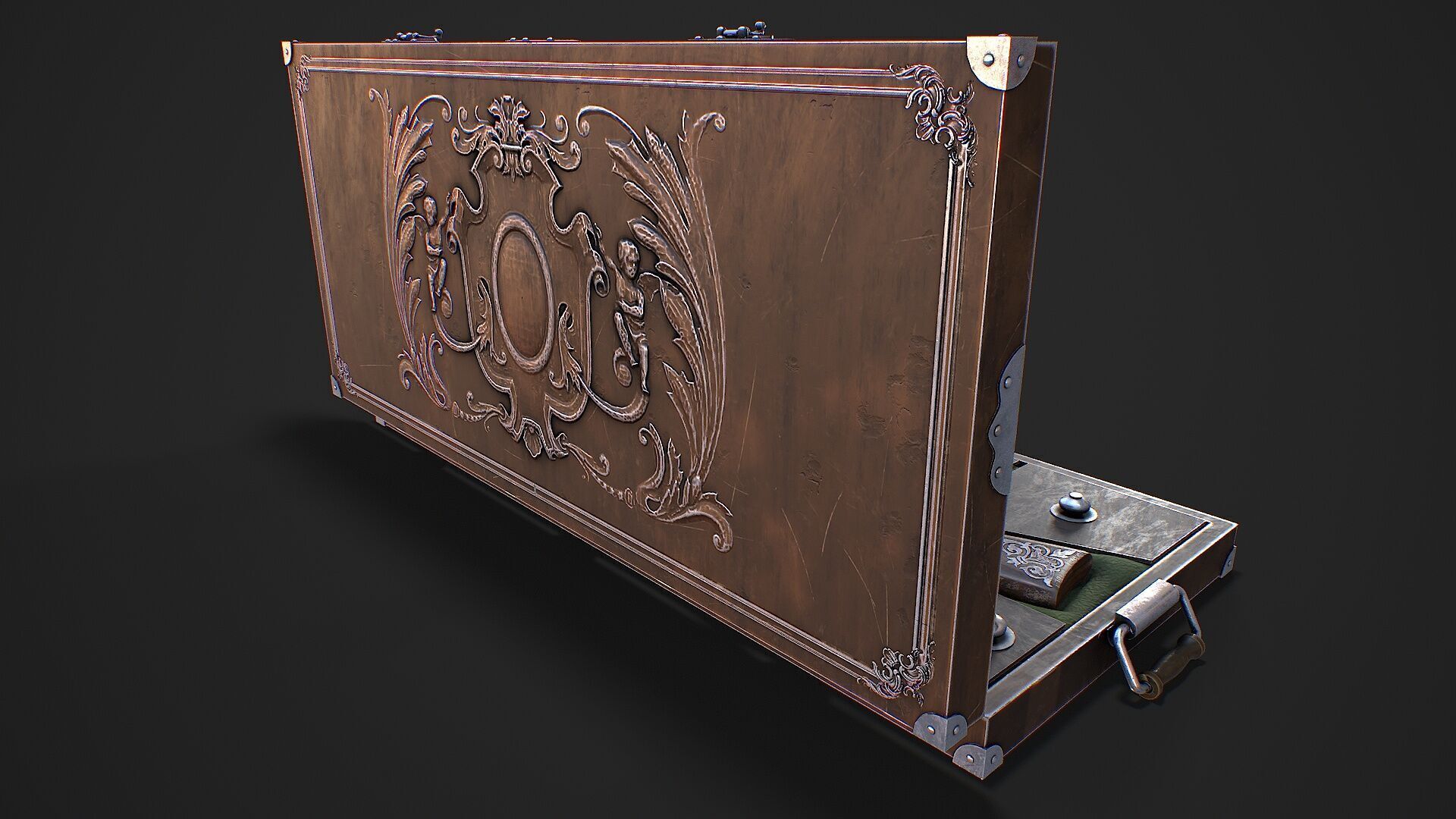 Flintlock Gun Case Low-poly 3D model_21