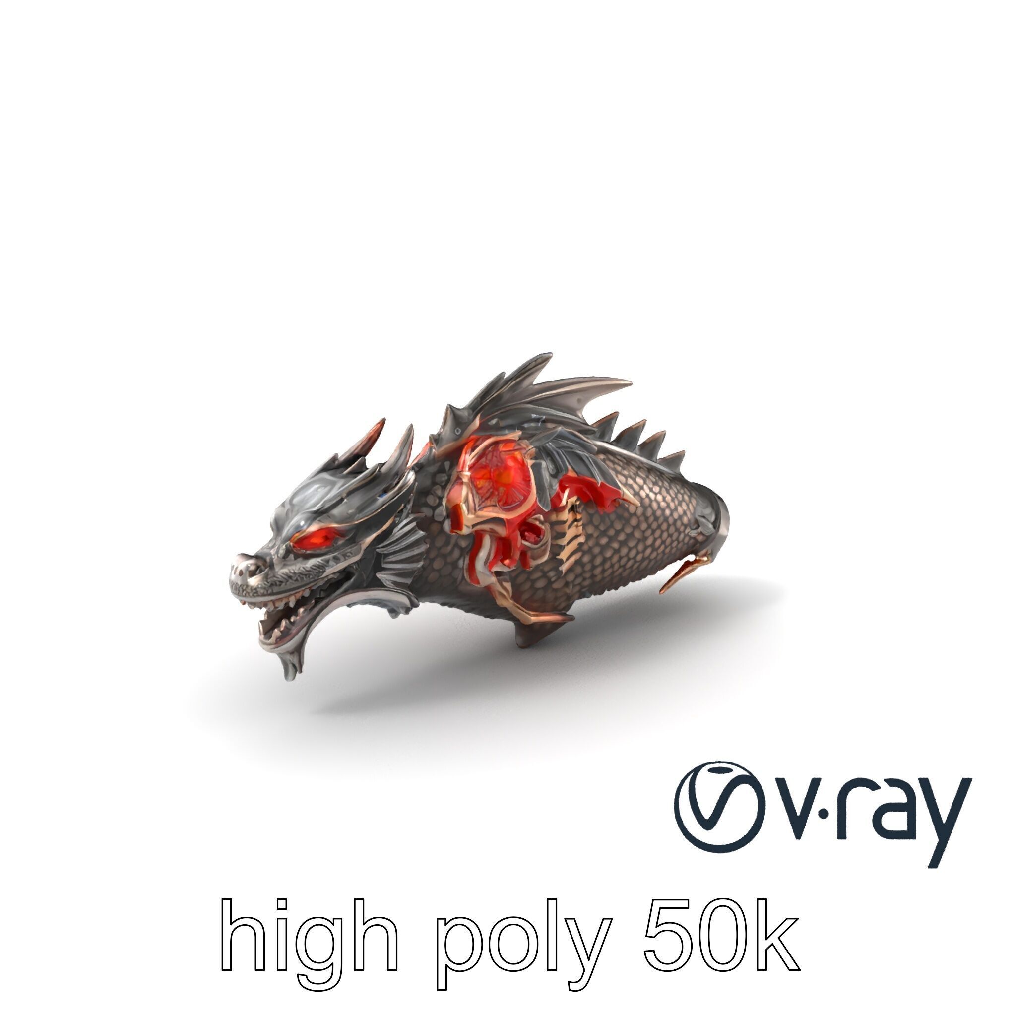Fantasy Dragon Knight Armor model pack Low-poly 3D model_5