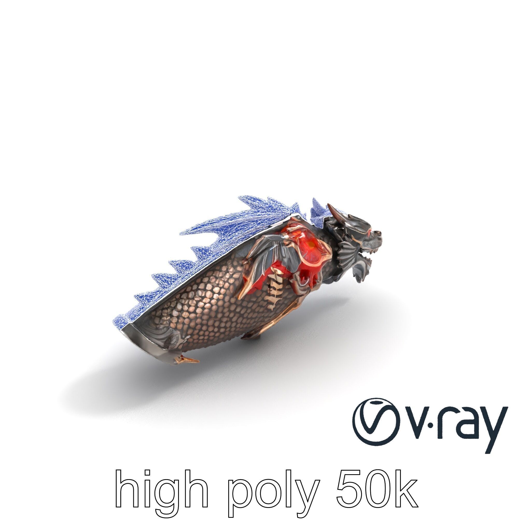 Fantasy Dragon Knight Armor model pack Low-poly 3D model_27