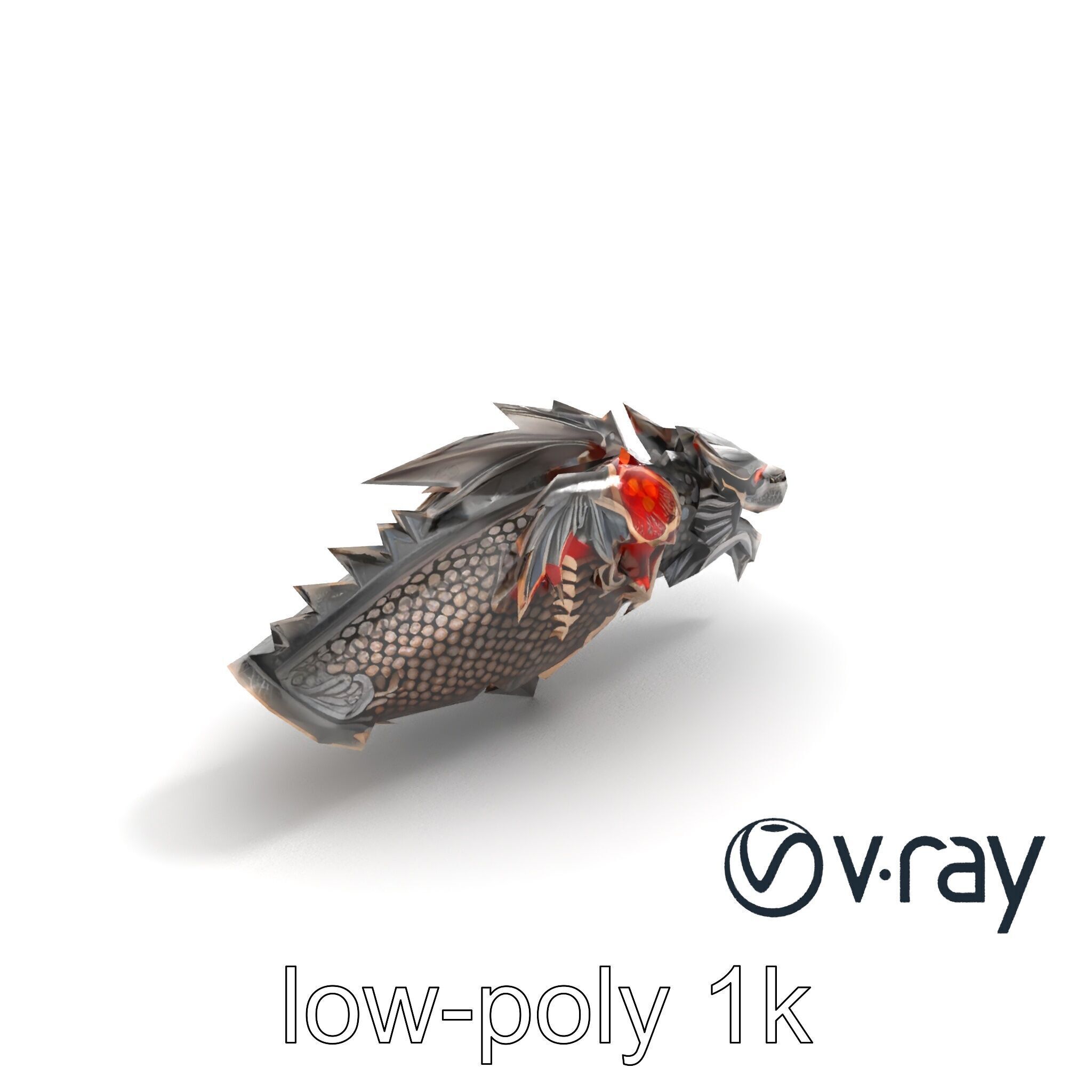 Fantasy Dragon Knight Armor model pack Low-poly 3D model_10