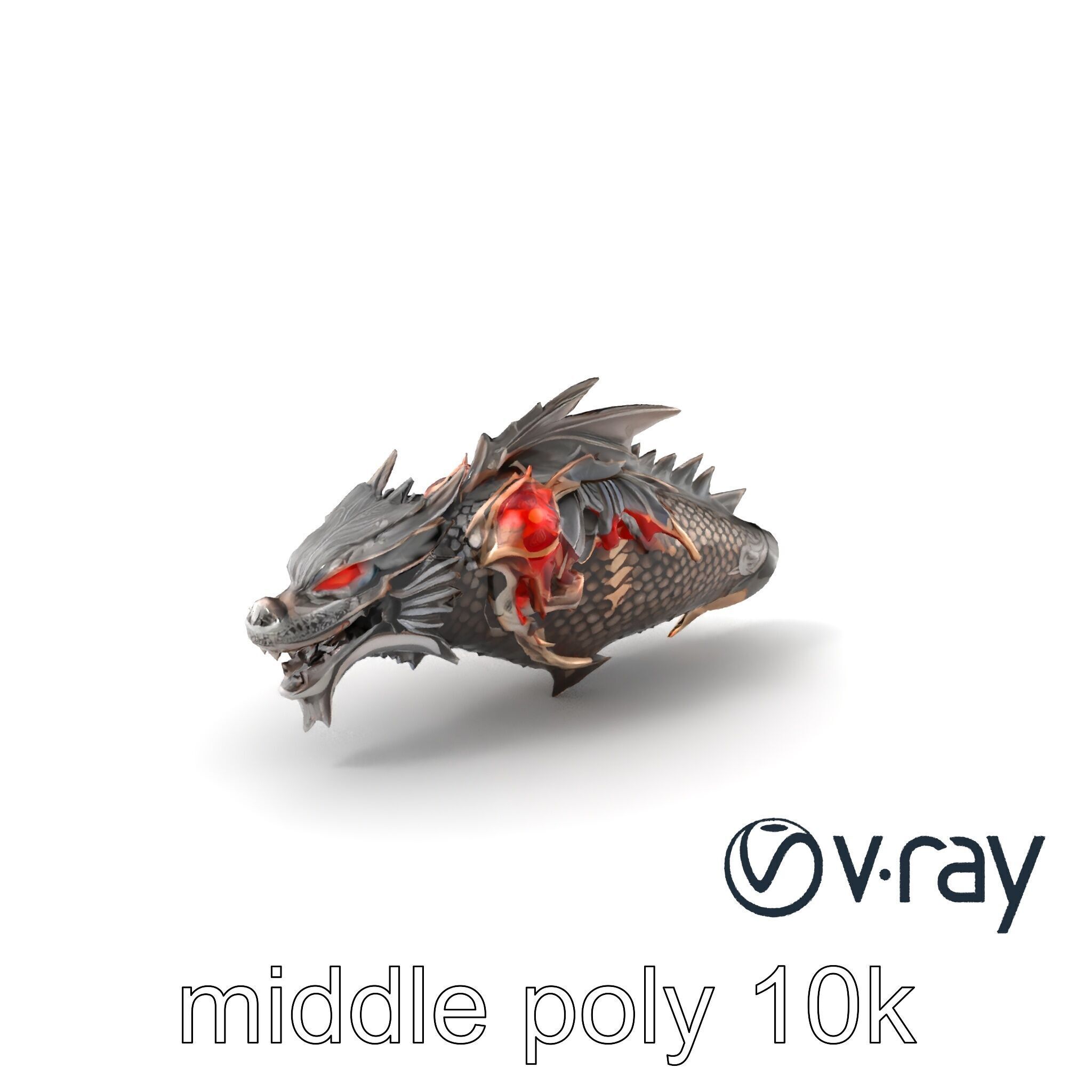 Fantasy Dragon Knight Armor model pack Low-poly 3D model_3