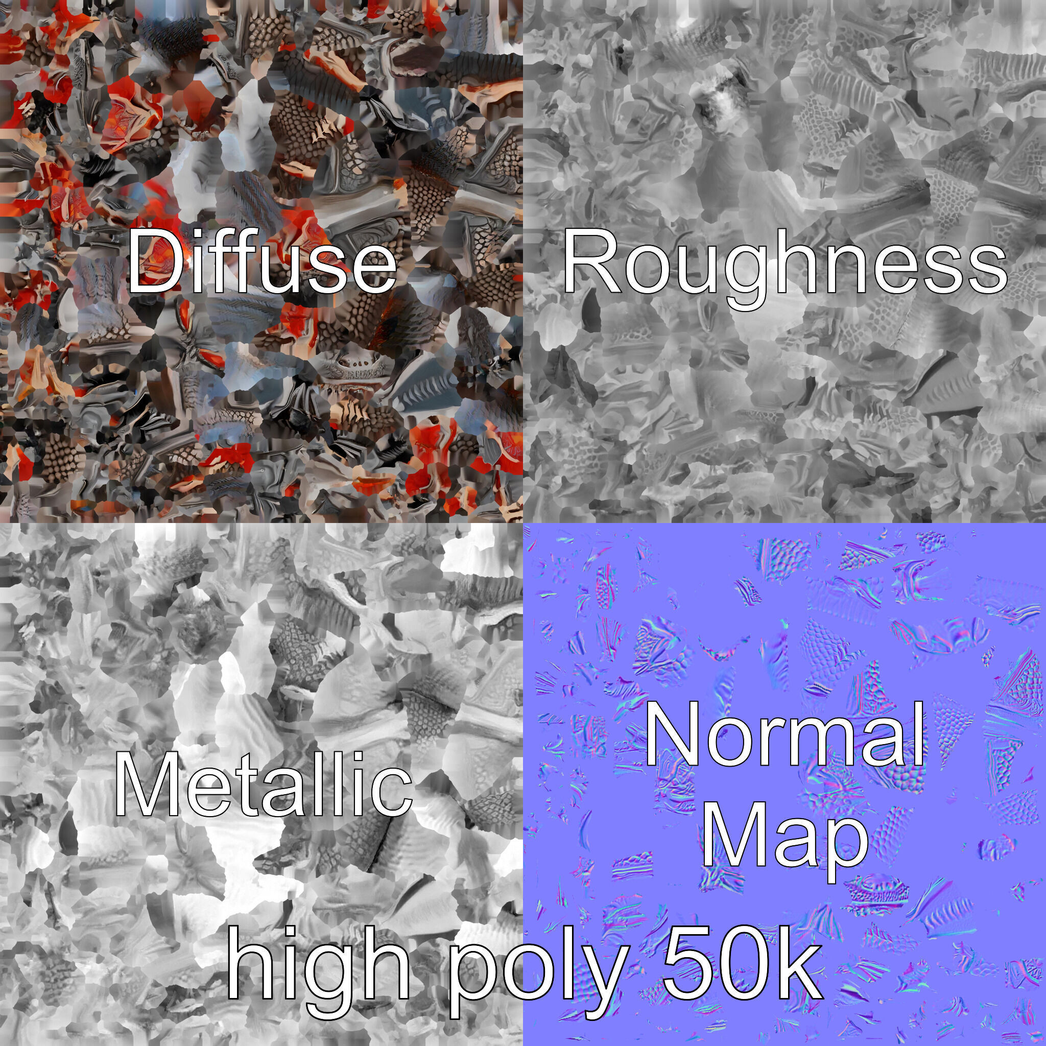 Fantasy Dragon Knight Armor model pack Low-poly 3D model_2