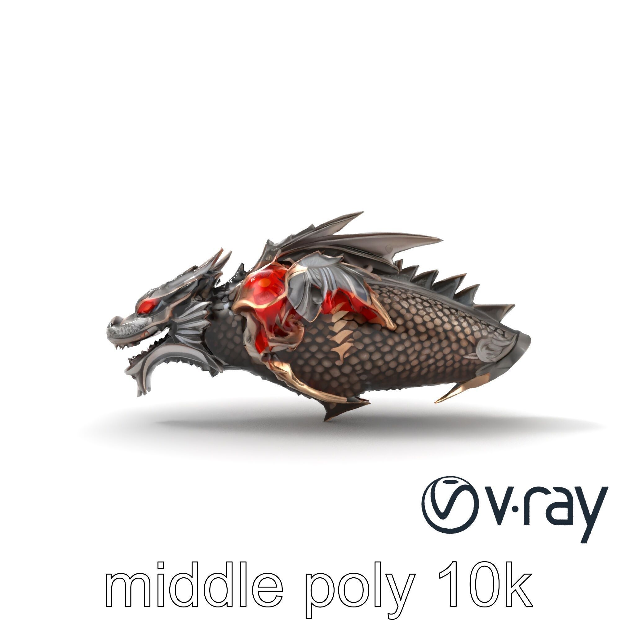 Fantasy Dragon Knight Armor model pack Low-poly 3D model_21