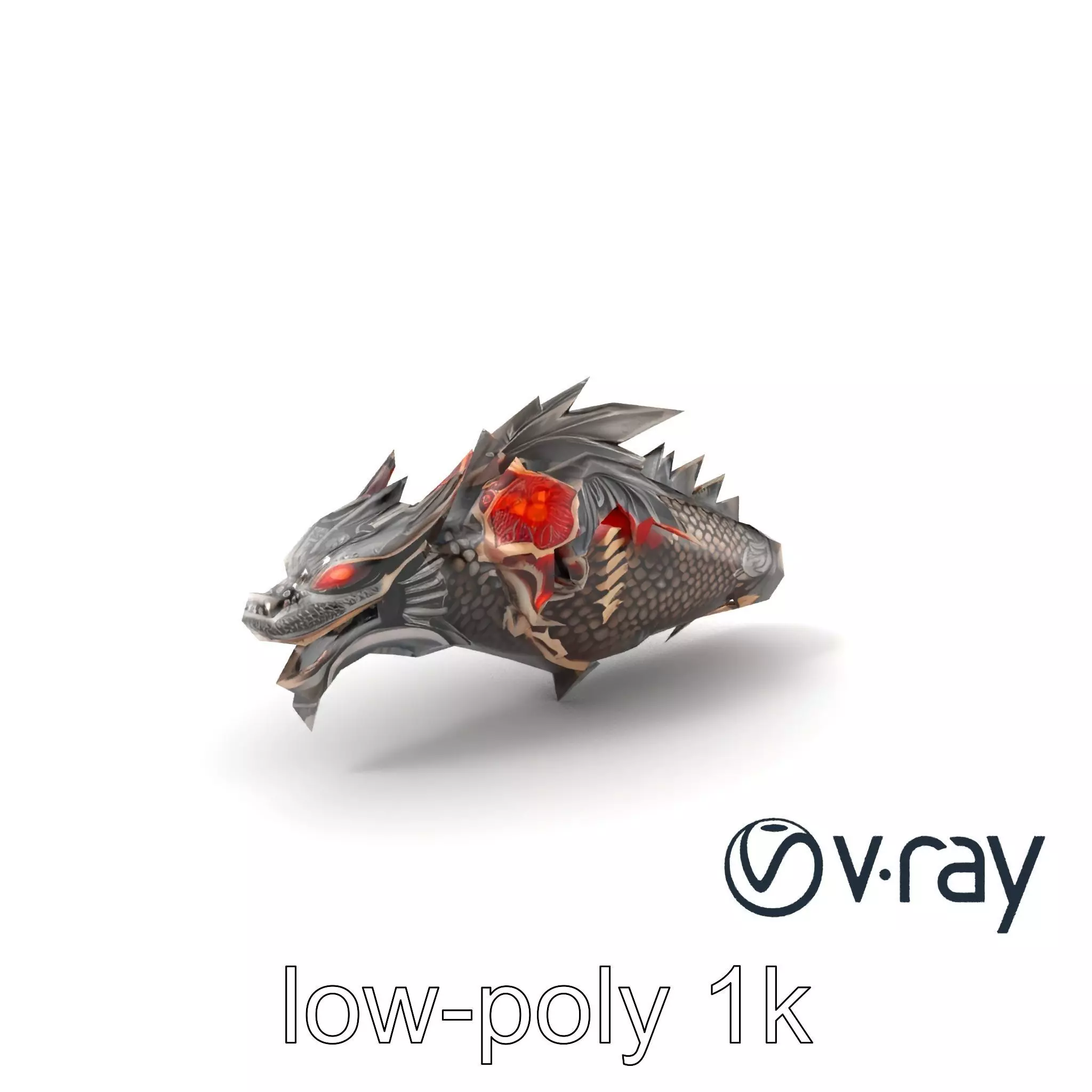 Fantasy Dragon Knight Armor model pack Low-poly 3D model_0