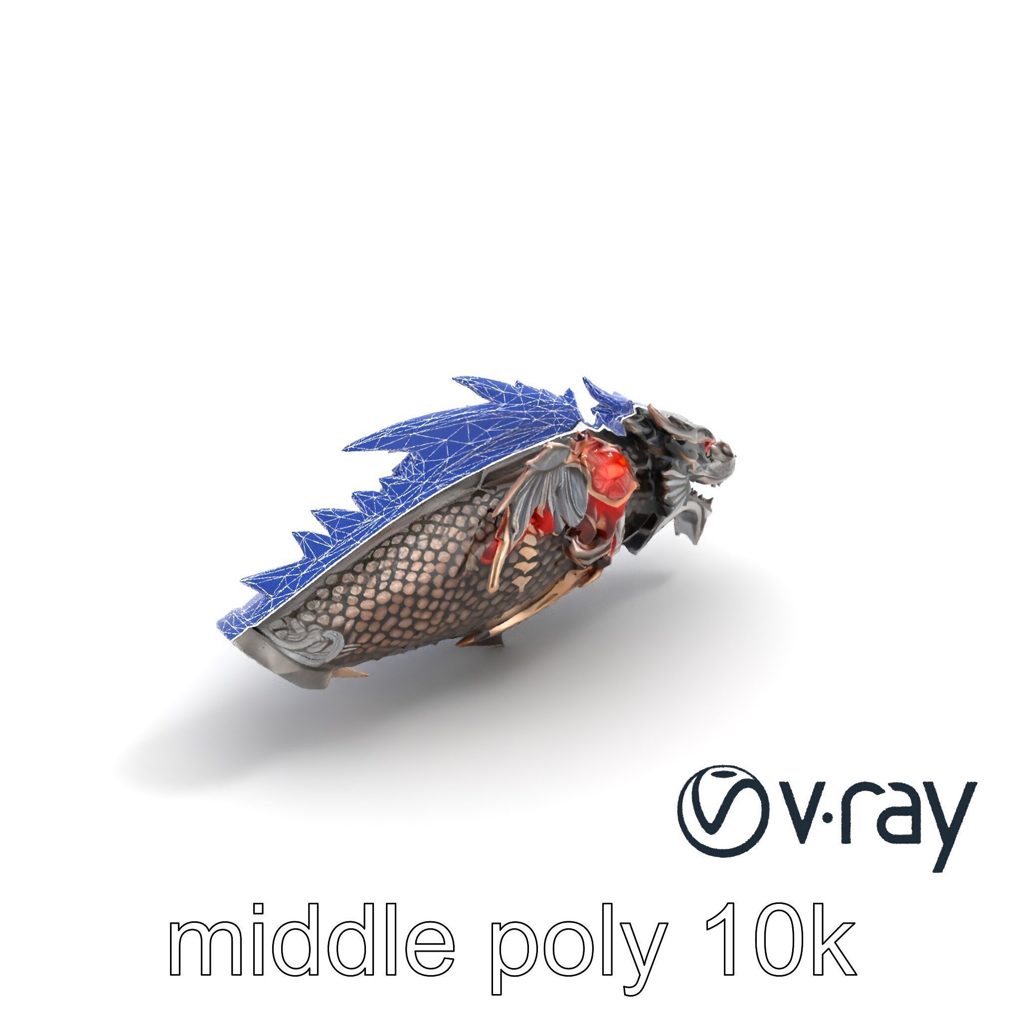 Fantasy Dragon Knight Armor model pack Low-poly 3D model_16