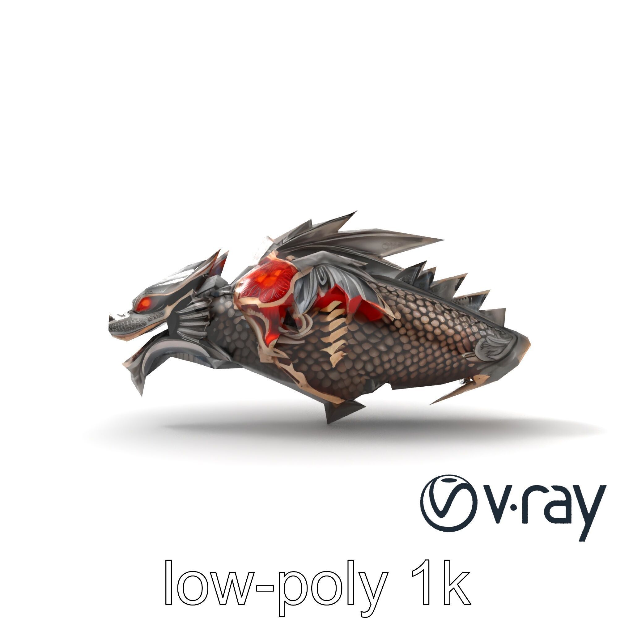 Fantasy Dragon Knight Armor model pack Low-poly 3D model_20