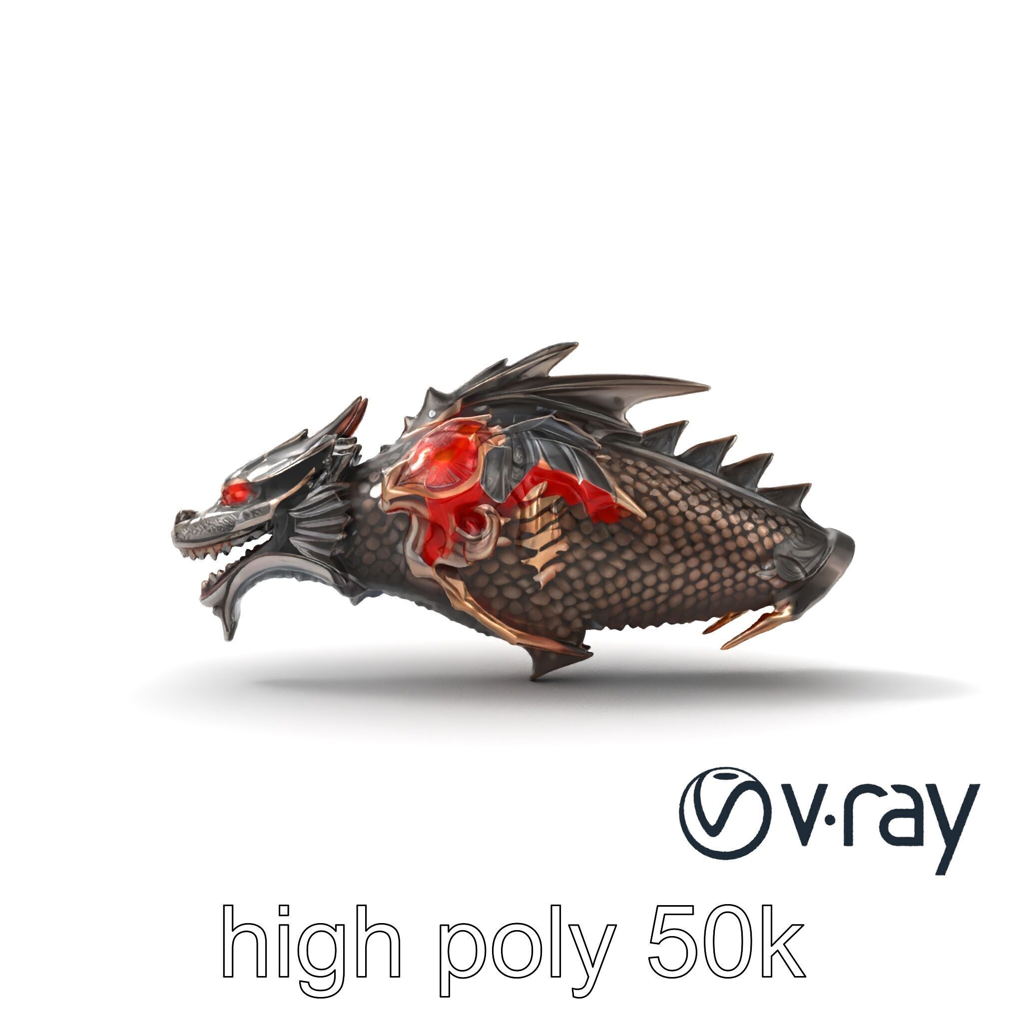 Fantasy Dragon Knight Armor model pack Low-poly 3D model_14