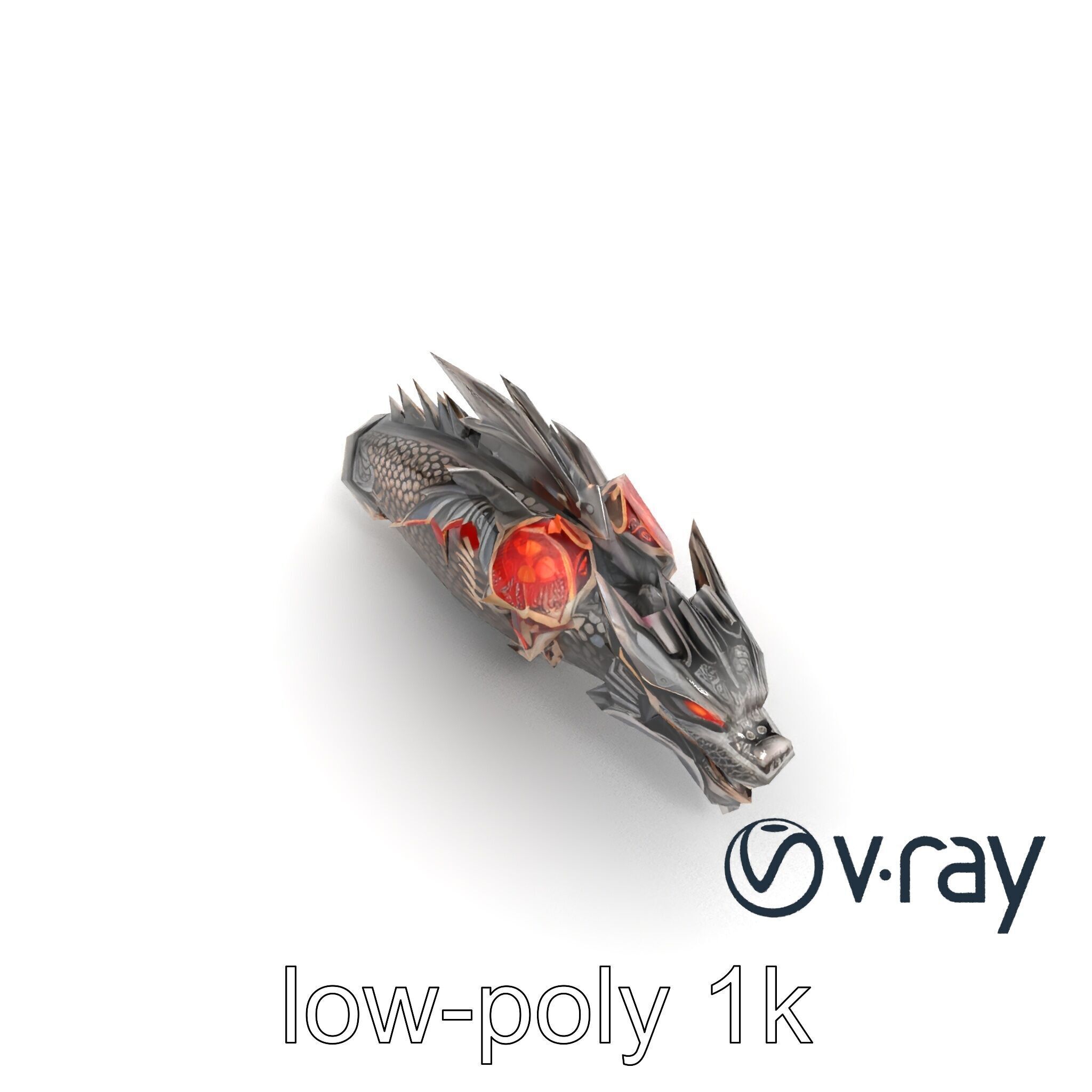 Fantasy Dragon Knight Armor model pack Low-poly 3D model_17