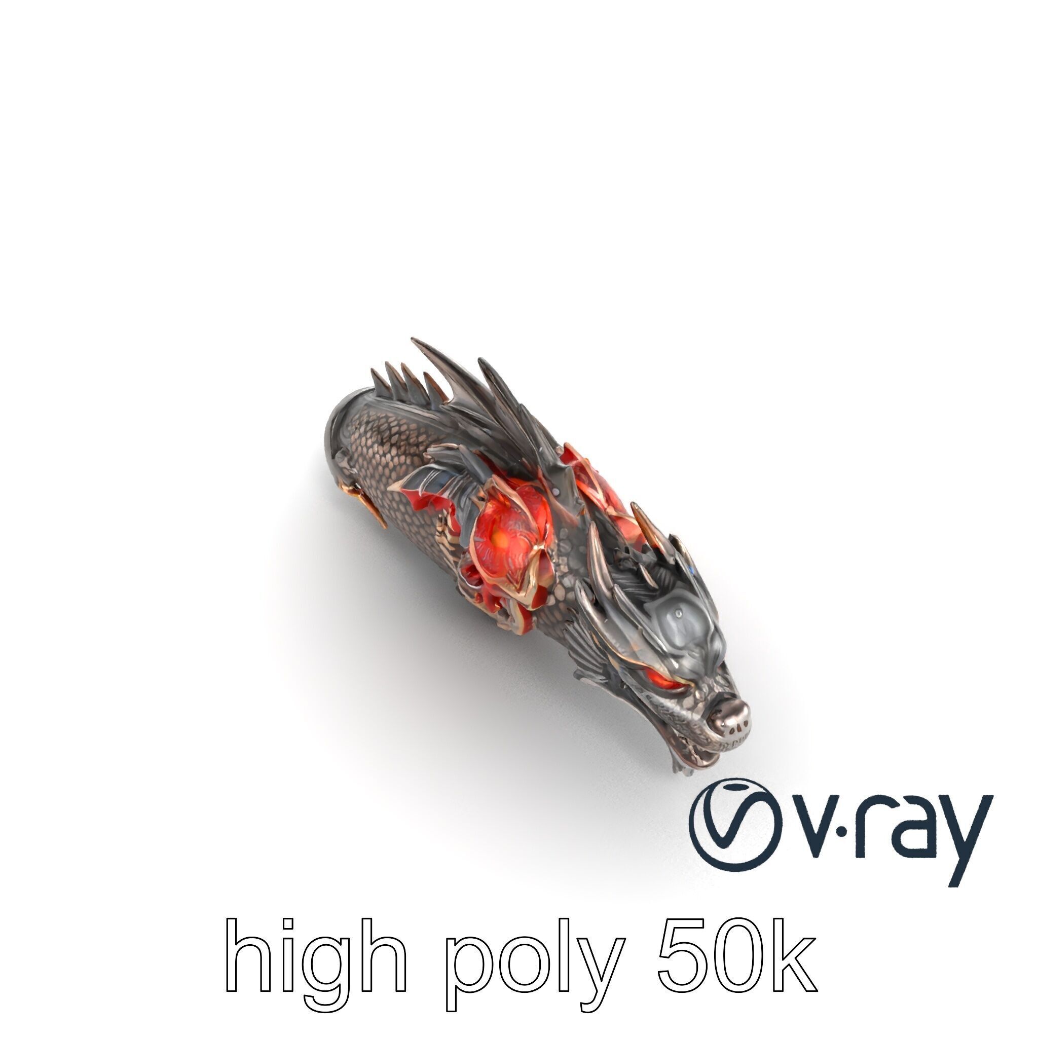 Fantasy Dragon Knight Armor model pack Low-poly 3D model_12