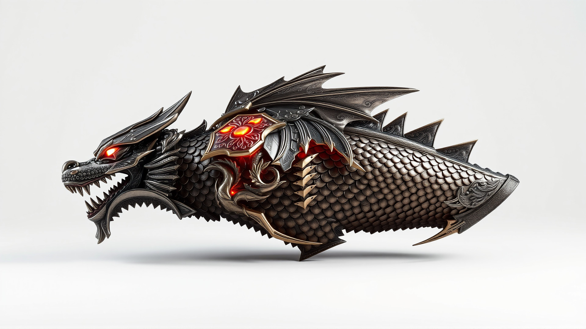 Fantasy Dragon Knight Armor model pack Low-poly 3D model_4