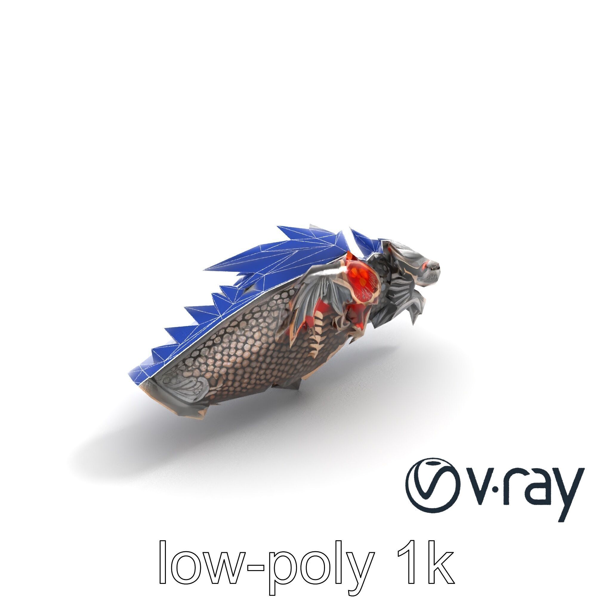 Fantasy Dragon Knight Armor model pack Low-poly 3D model_26