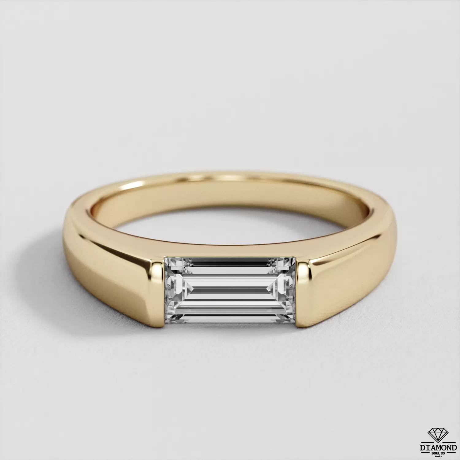 Ring Baguette 4x8mm 3D print model_0