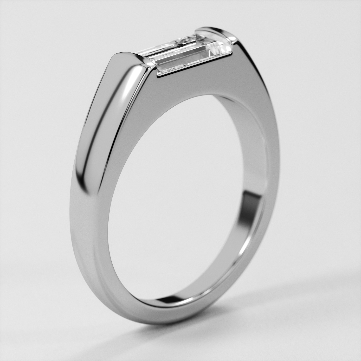 Ring Baguette 4x8mm 3D print model_5