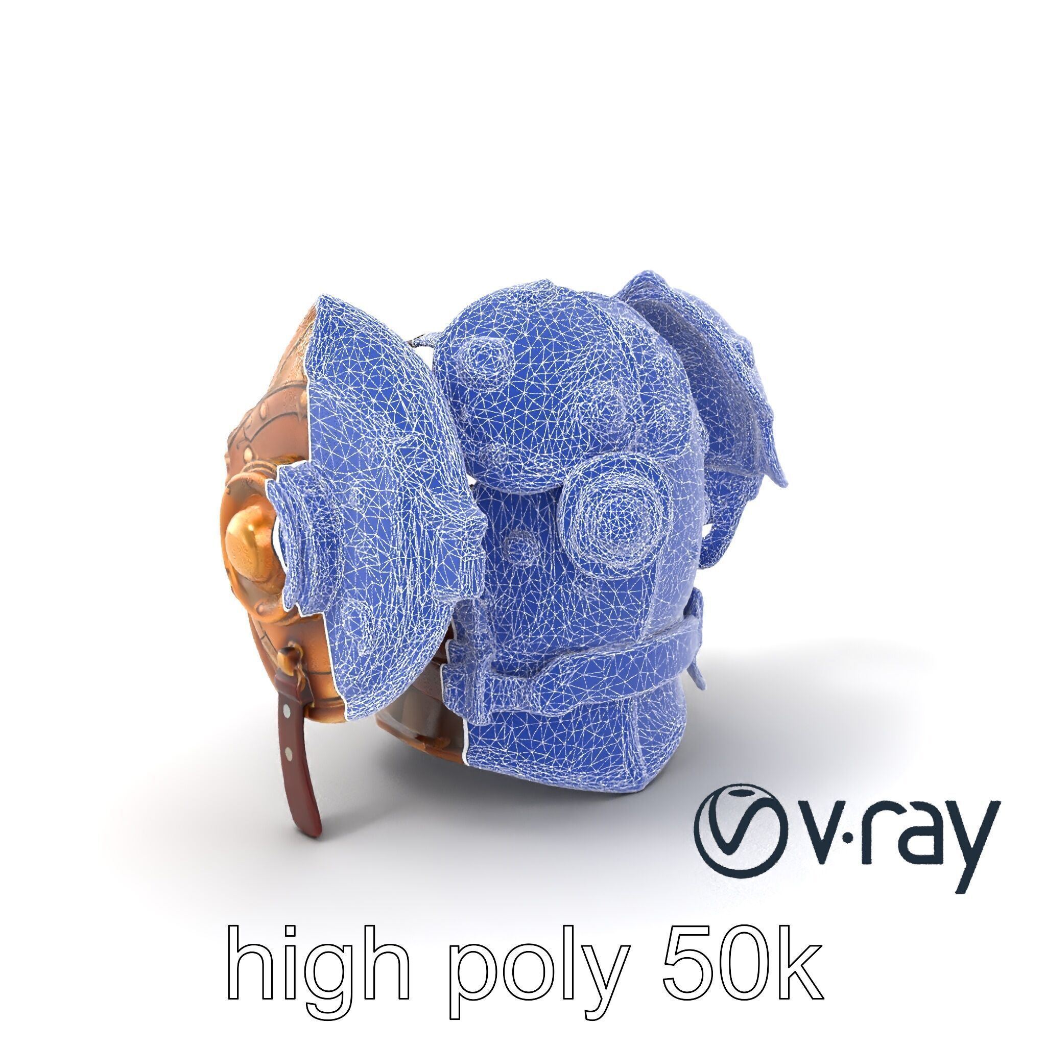 Steampunk Knight Armor Vintage Aesthetic Model Pack Low-poly 3D model_8