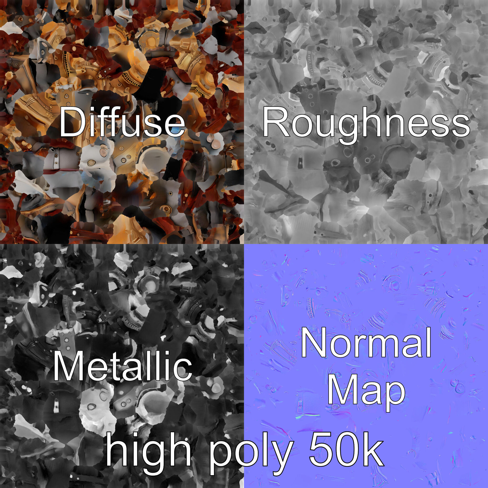 Steampunk Knight Armor Vintage Aesthetic Model Pack Low-poly 3D model_2