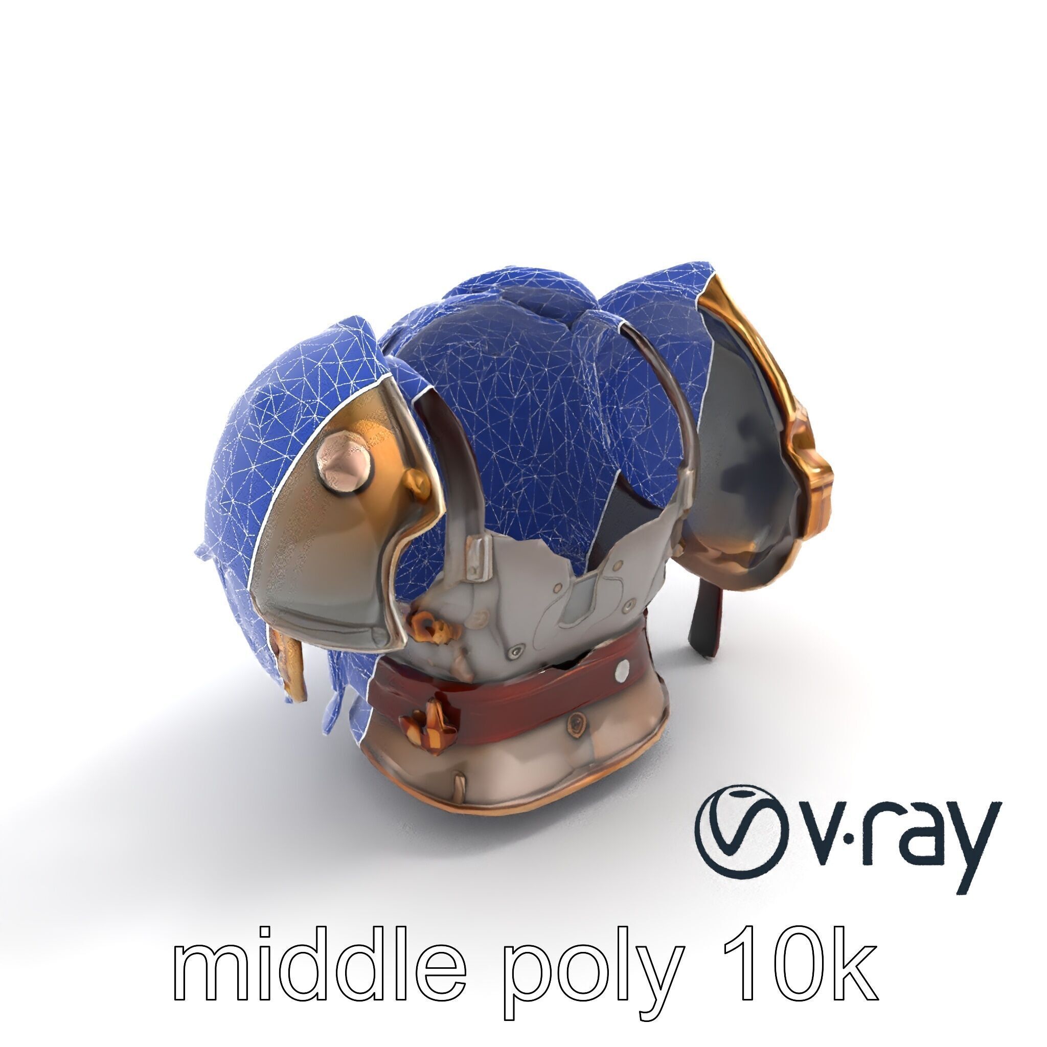 Steampunk Knight Armor Vintage Aesthetic Model Pack Low-poly 3D model_13