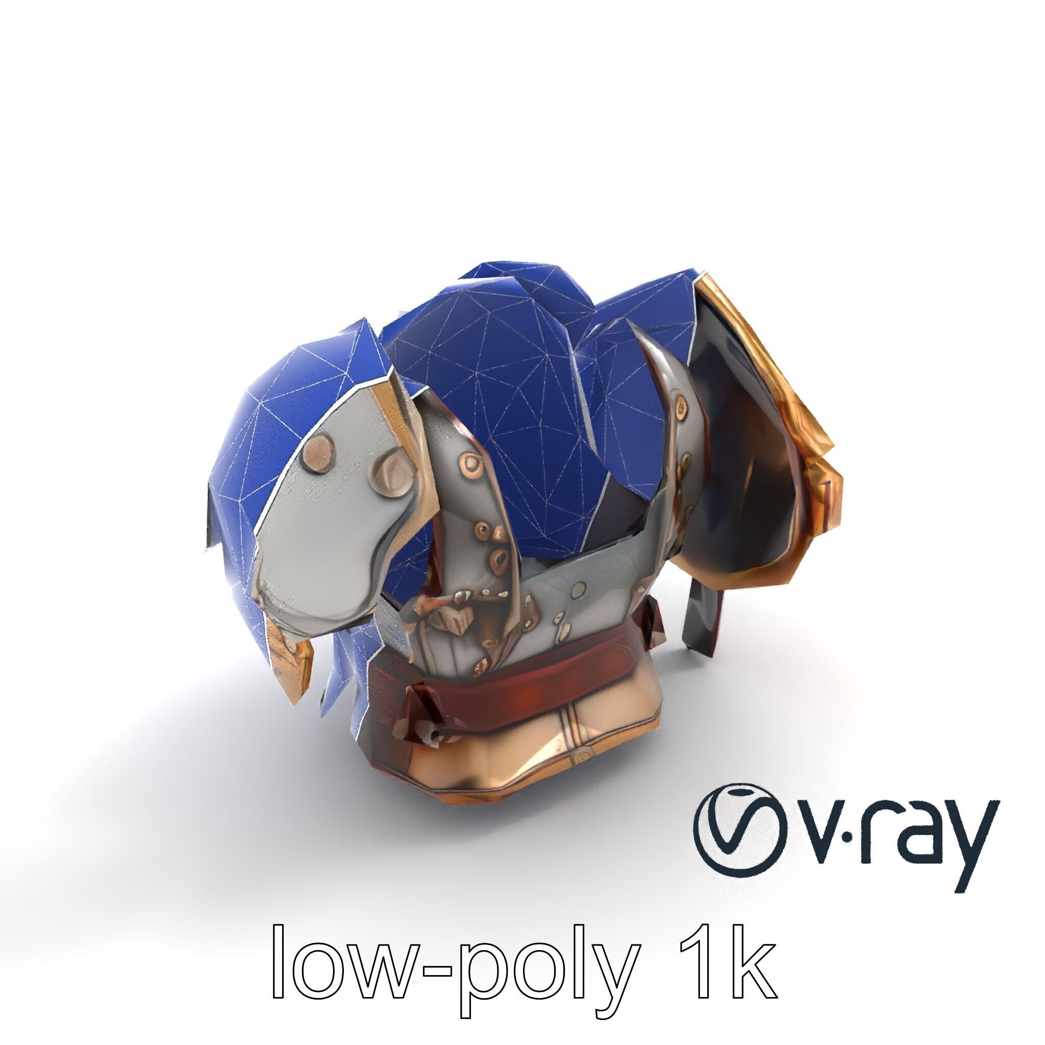 Steampunk Knight Armor Vintage Aesthetic Model Pack Low-poly 3D model_14