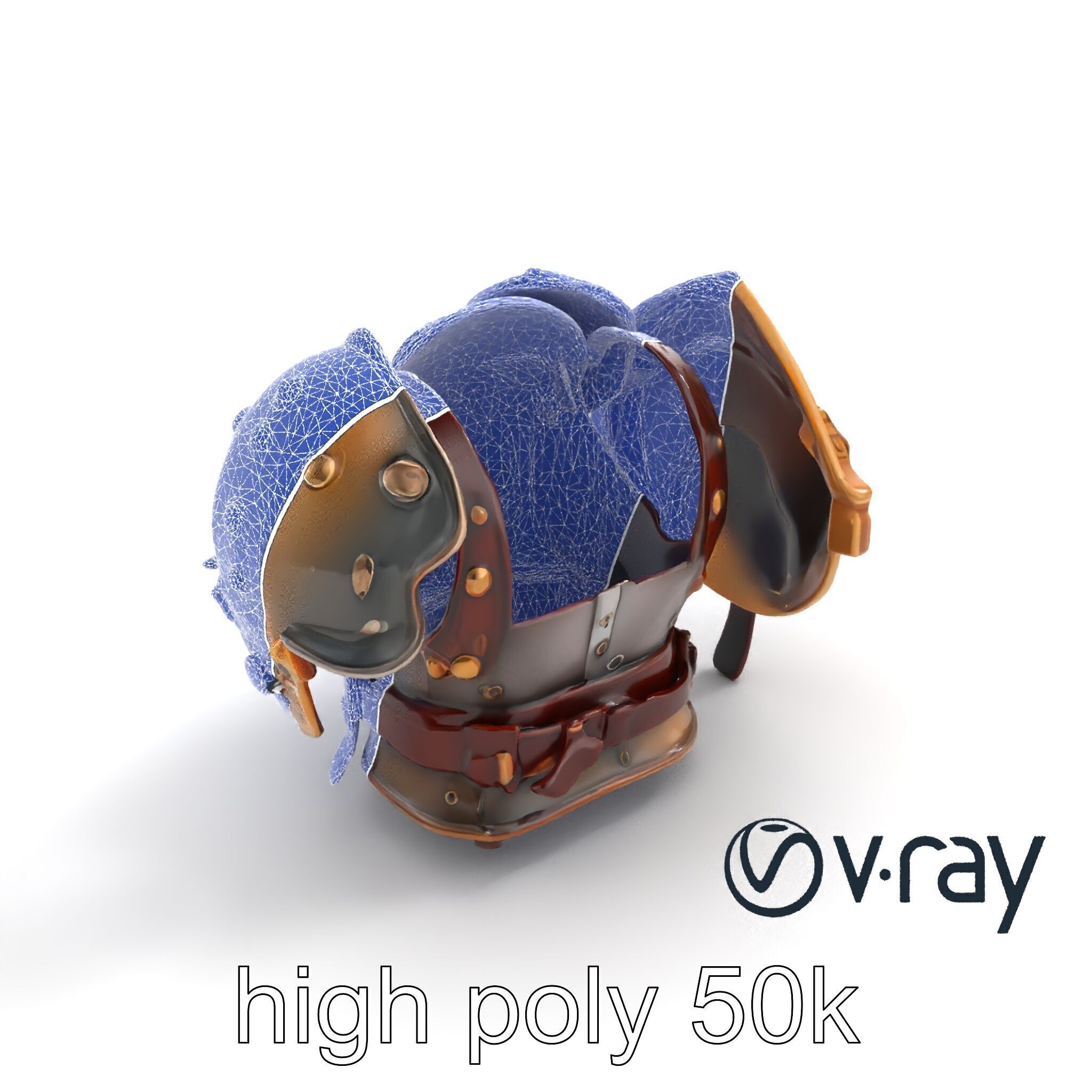 Steampunk Knight Armor Vintage Aesthetic Model Pack Low-poly 3D model_22