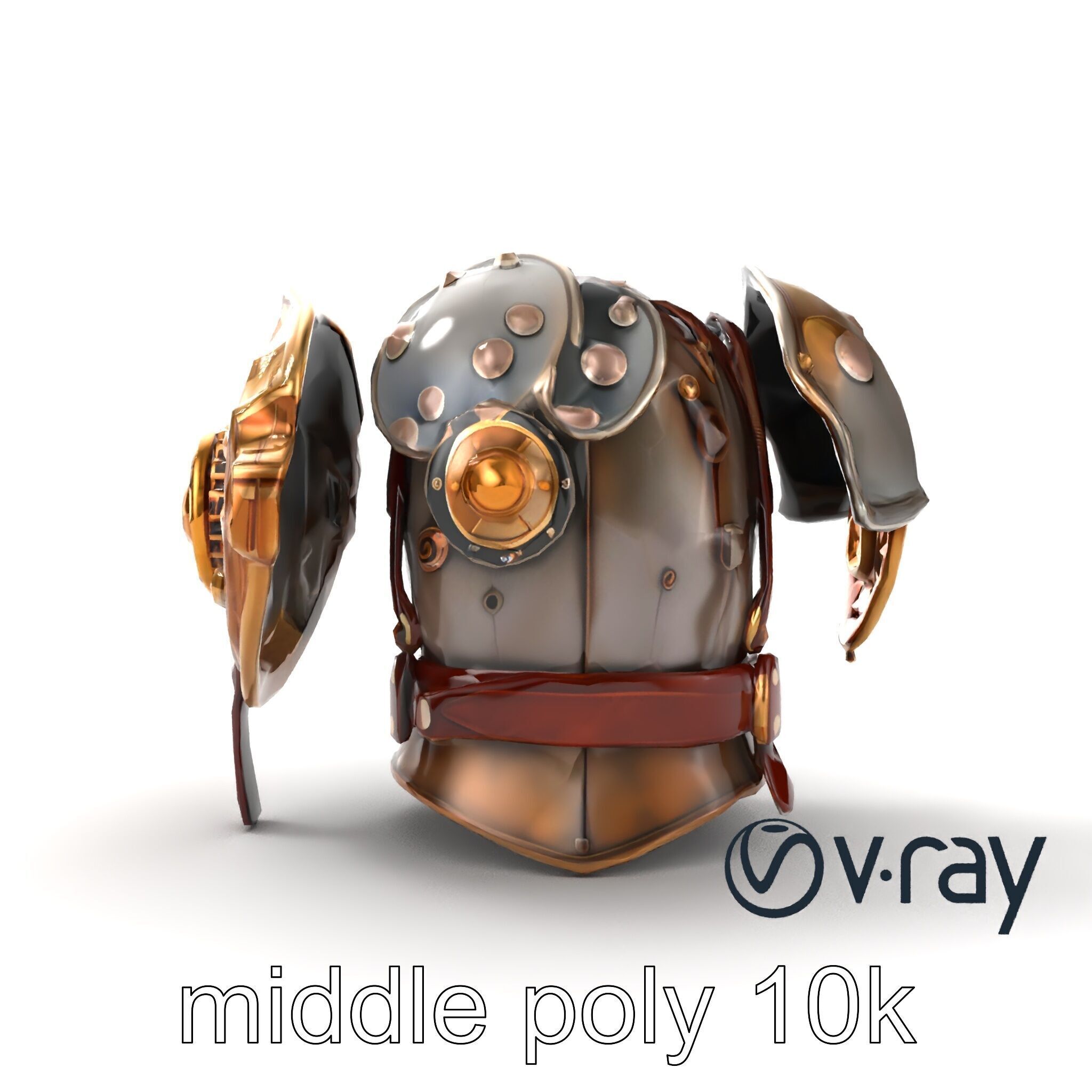 Steampunk Knight Armor Vintage Aesthetic Model Pack Low-poly 3D model_15