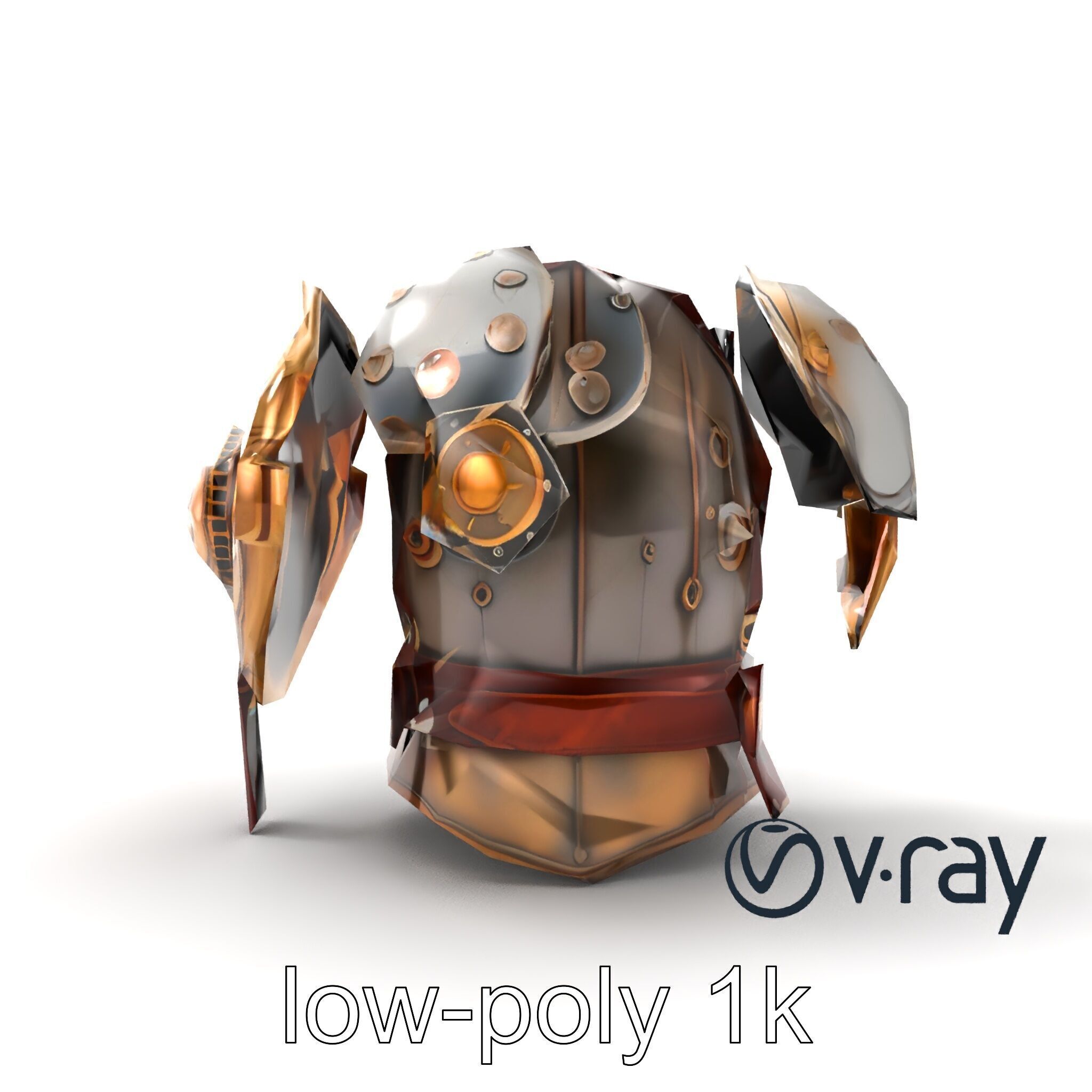 Steampunk Knight Armor Vintage Aesthetic Model Pack Low-poly 3D model_12