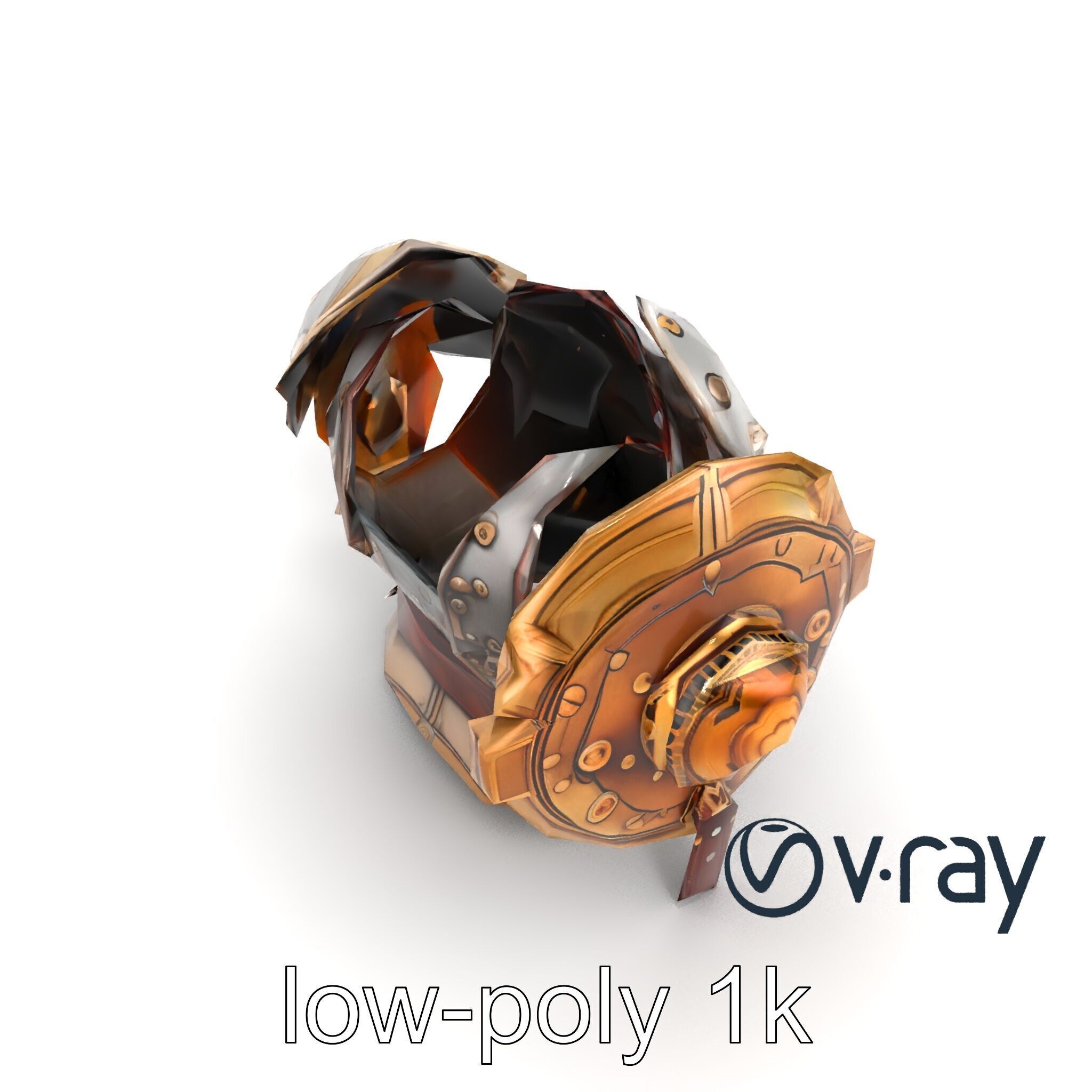 Steampunk Knight Armor Vintage Aesthetic Model Pack Low-poly 3D model_18