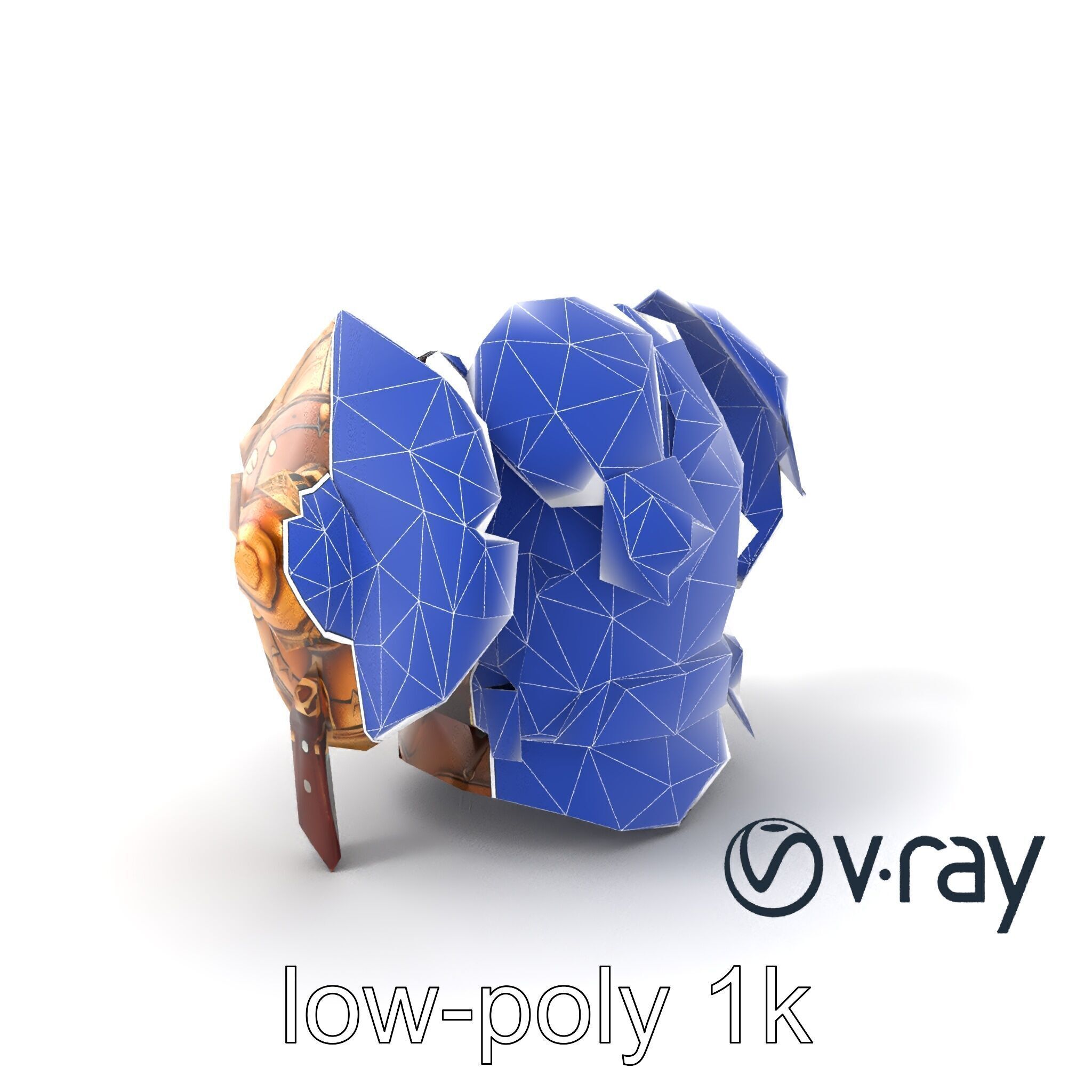 Steampunk Knight Armor Vintage Aesthetic Model Pack Low-poly 3D model_7