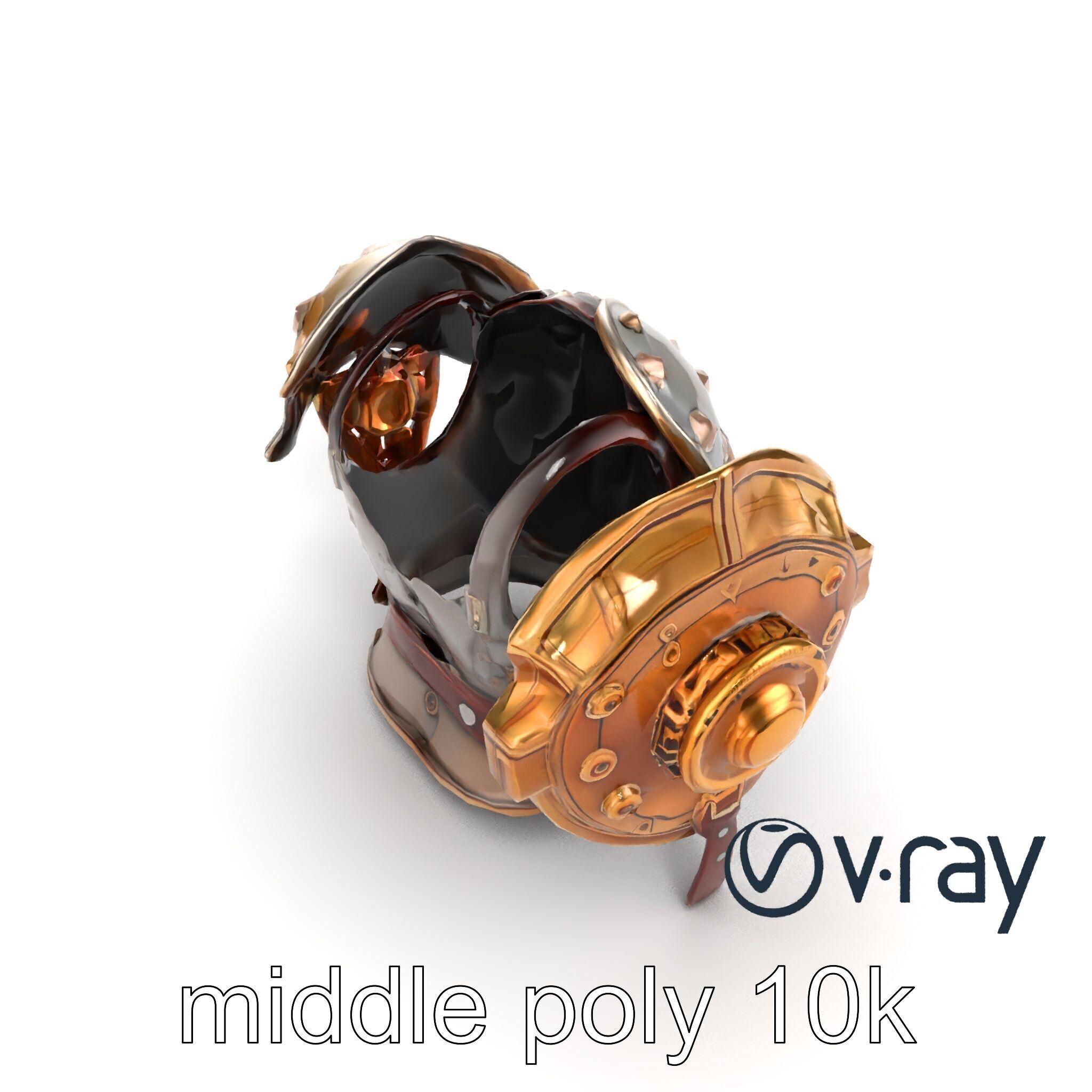 Steampunk Knight Armor Vintage Aesthetic Model Pack Low-poly 3D model_9