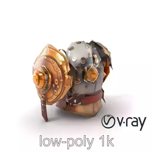 Steampunk Knight Armor Vintage Aesthetic Model Pack Low-poly 3D model