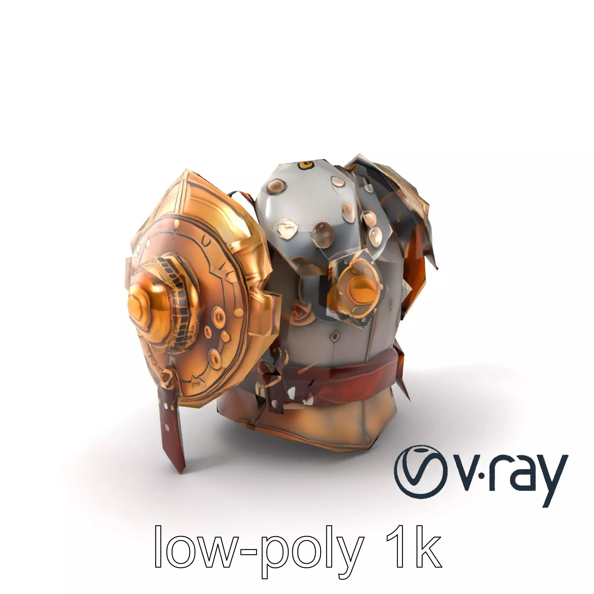 Steampunk Knight Armor Vintage Aesthetic Model Pack Low-poly 3D model_0