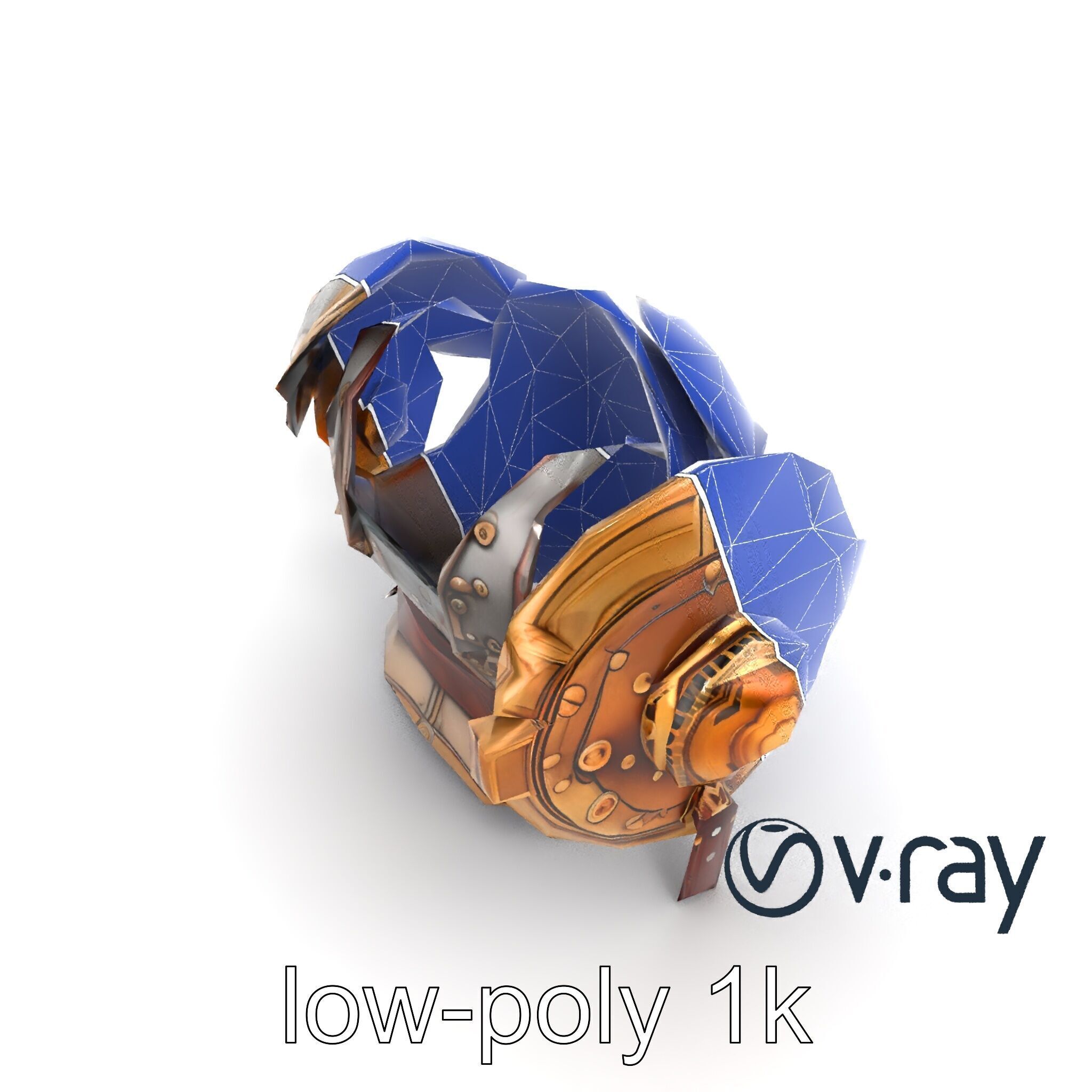 Steampunk Knight Armor Vintage Aesthetic Model Pack Low-poly 3D model_16