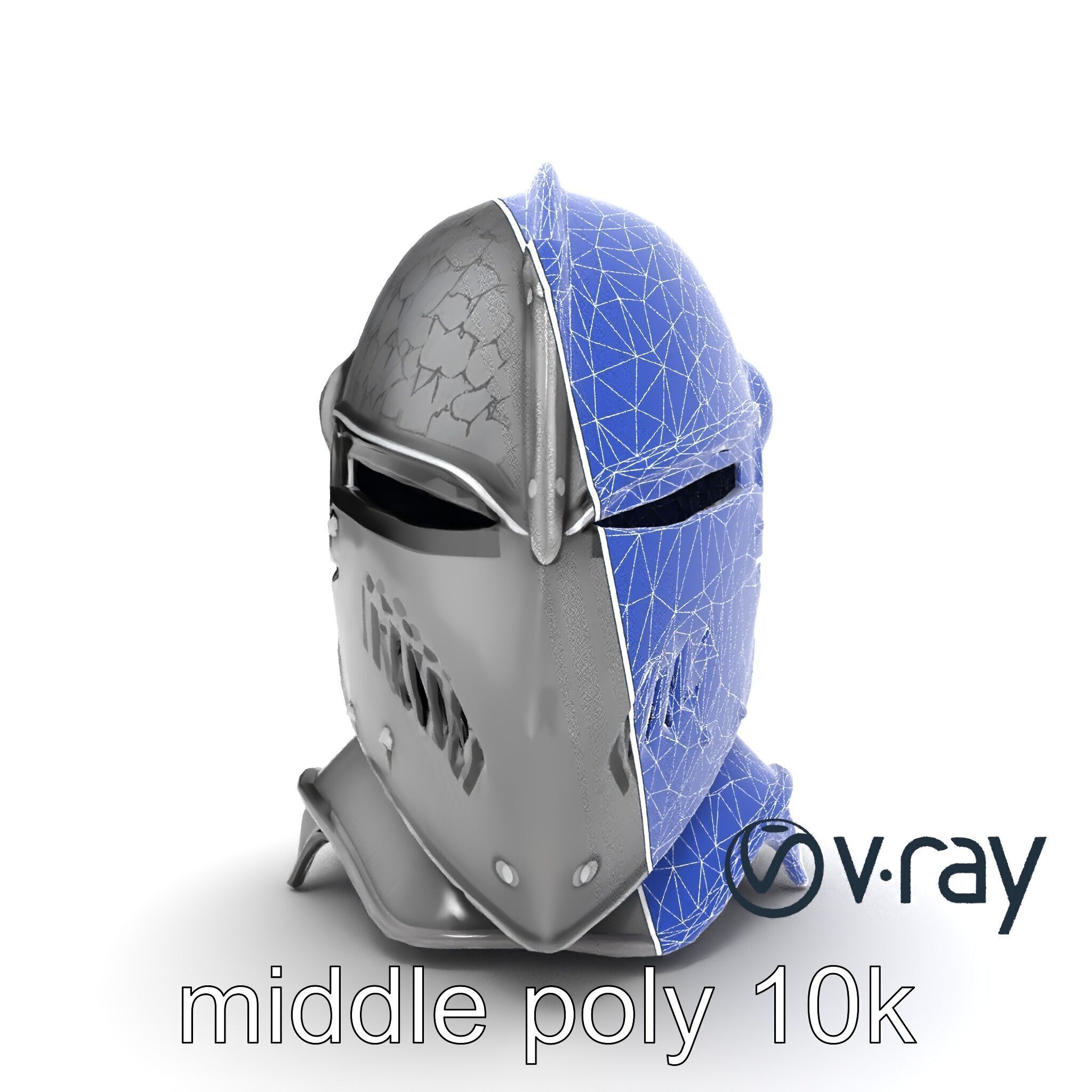 Gothic Knight Armor Matte Steel model pack Low-poly 3D model_32