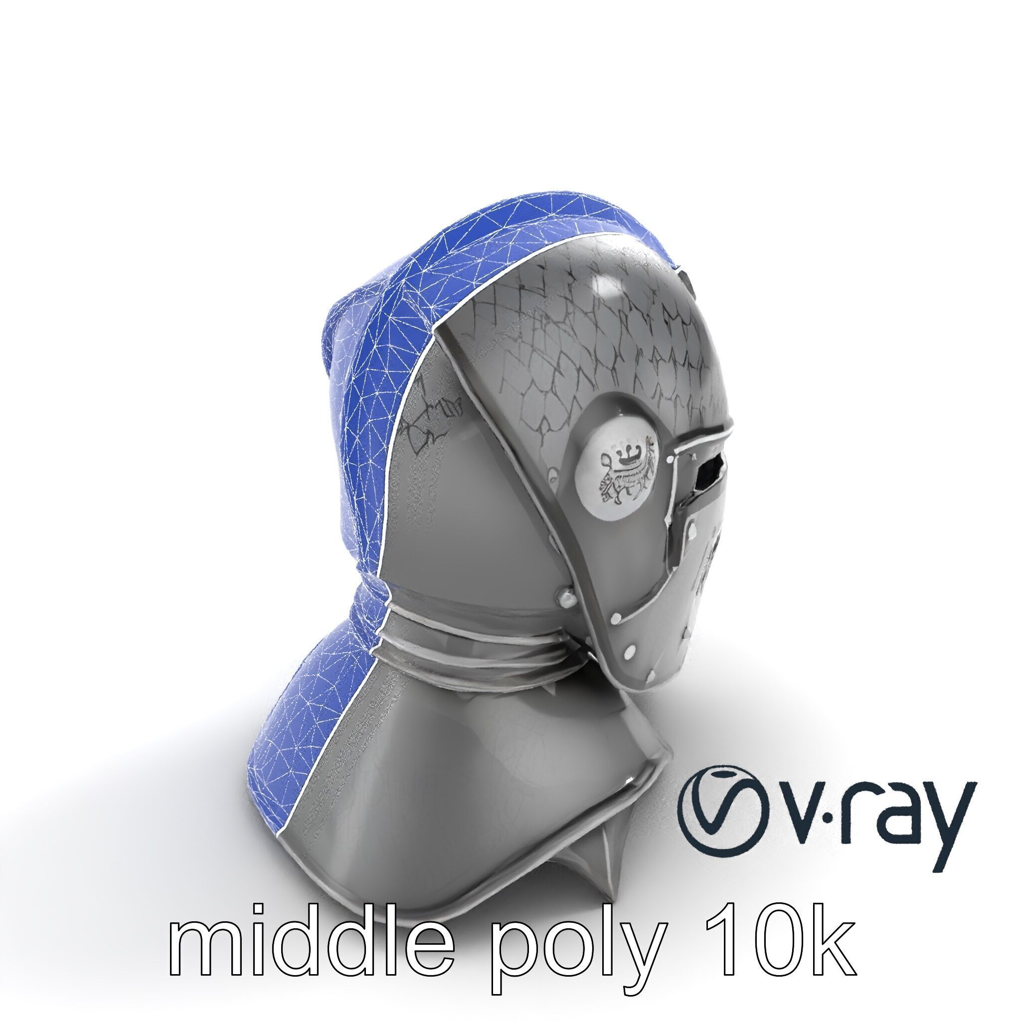 Gothic Knight Armor Matte Steel model pack Low-poly 3D model_16