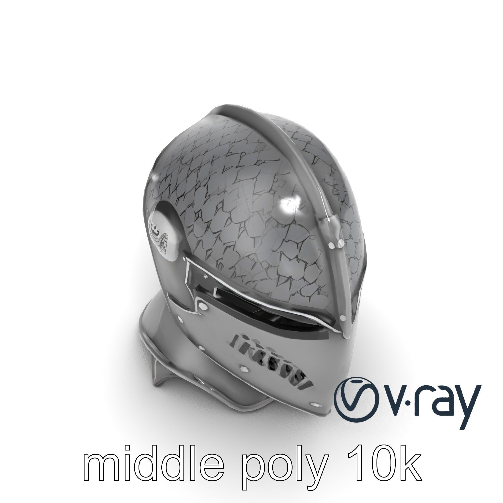 Gothic Knight Armor Matte Steel model pack Low-poly 3D model_31
