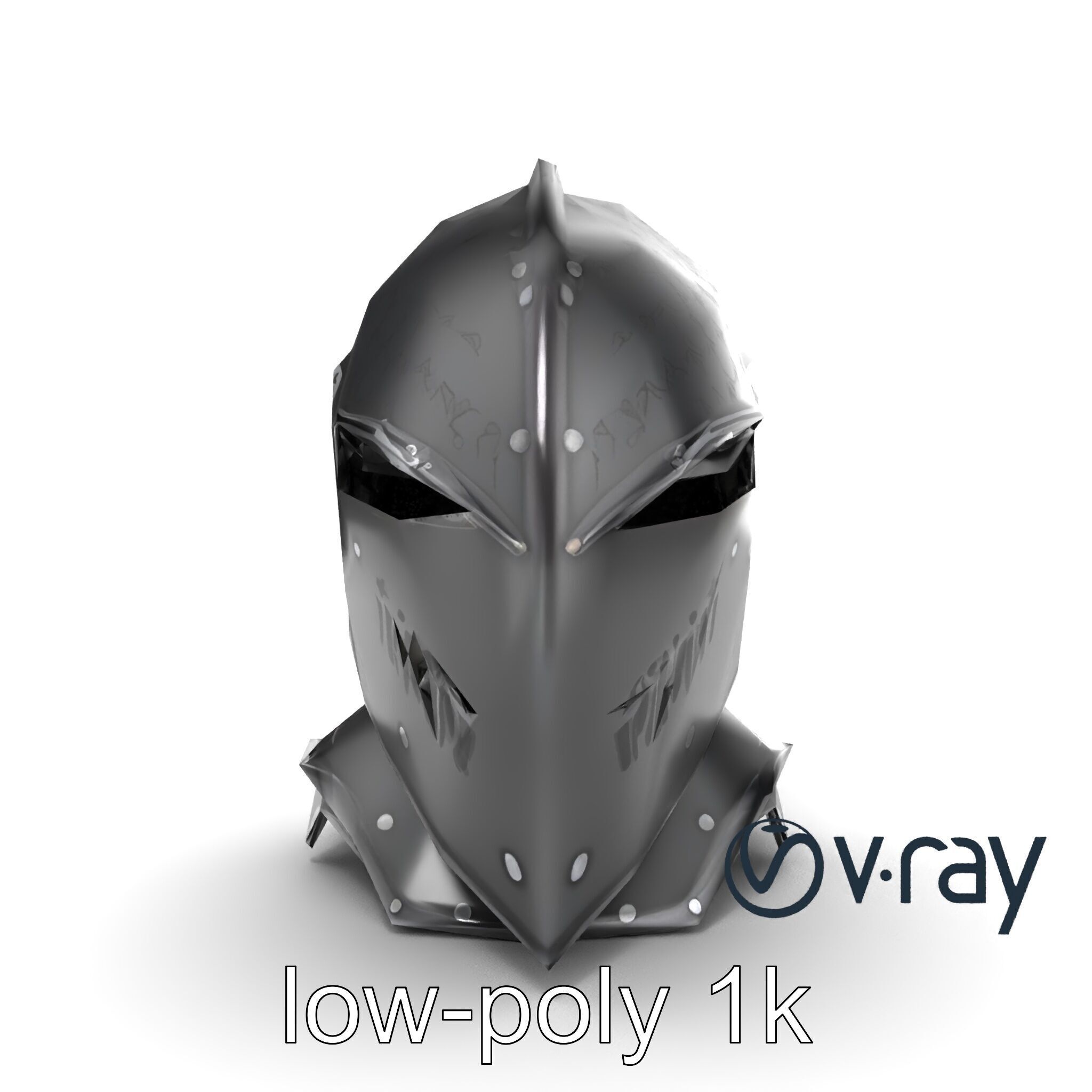 Gothic Knight Armor Matte Steel model pack Low-poly 3D model_13