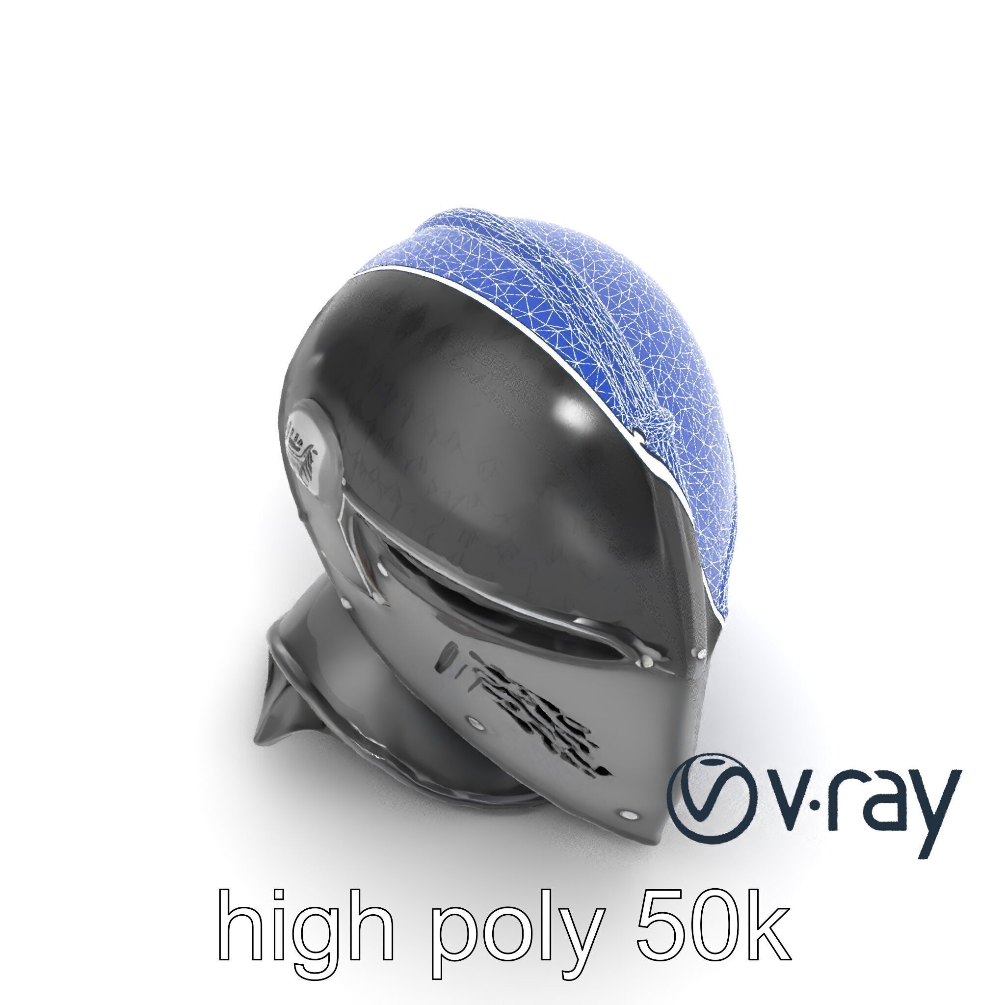 Gothic Knight Armor Matte Steel model pack Low-poly 3D model_12