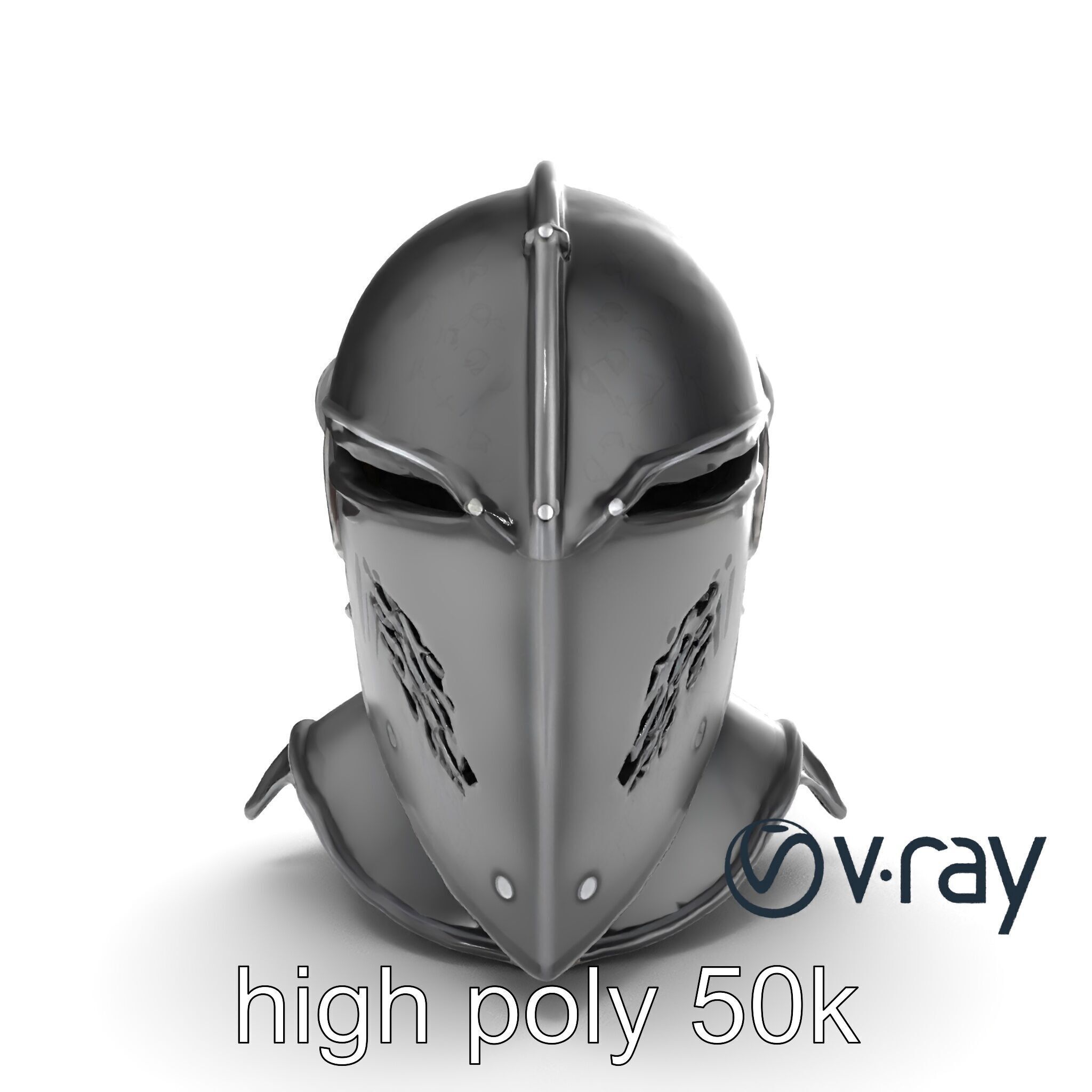 Gothic Knight Armor Matte Steel model pack Low-poly 3D model_21