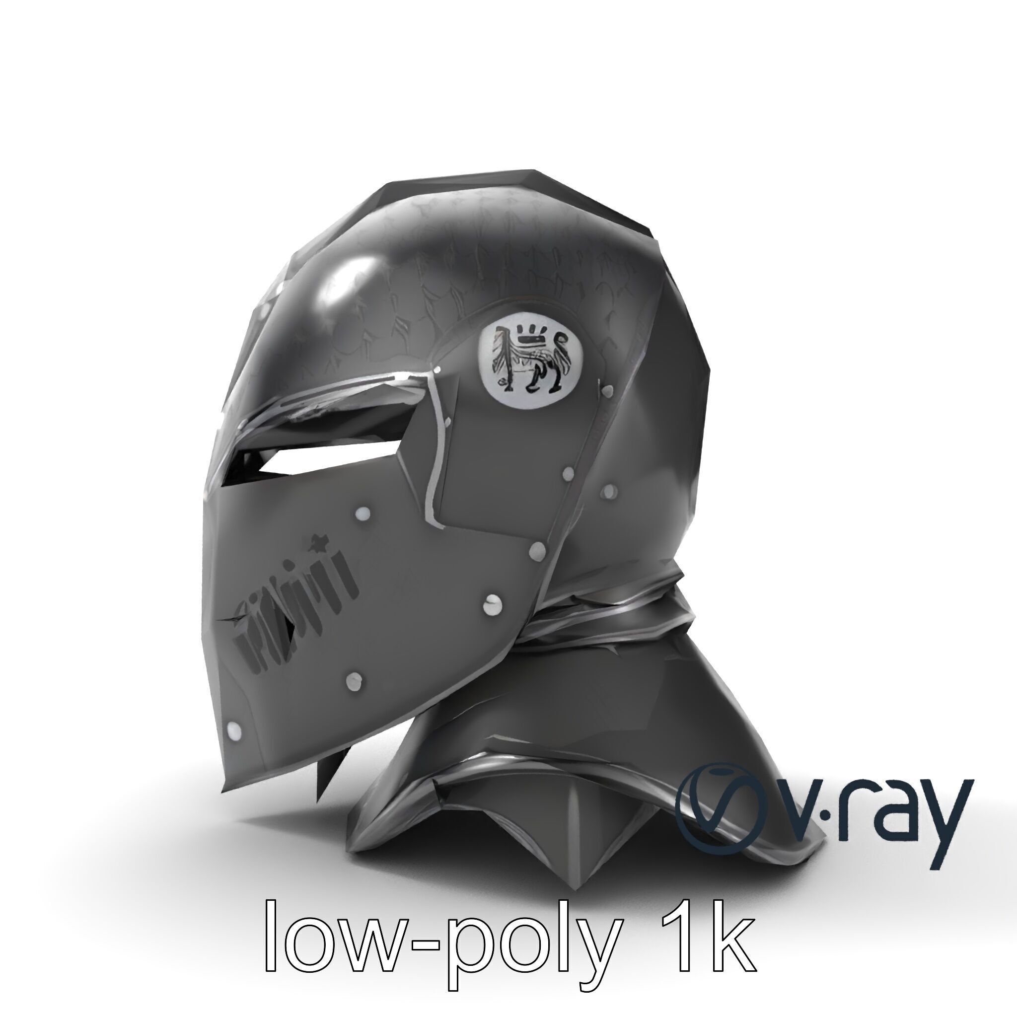 Gothic Knight Armor Matte Steel model pack Low-poly 3D model_15