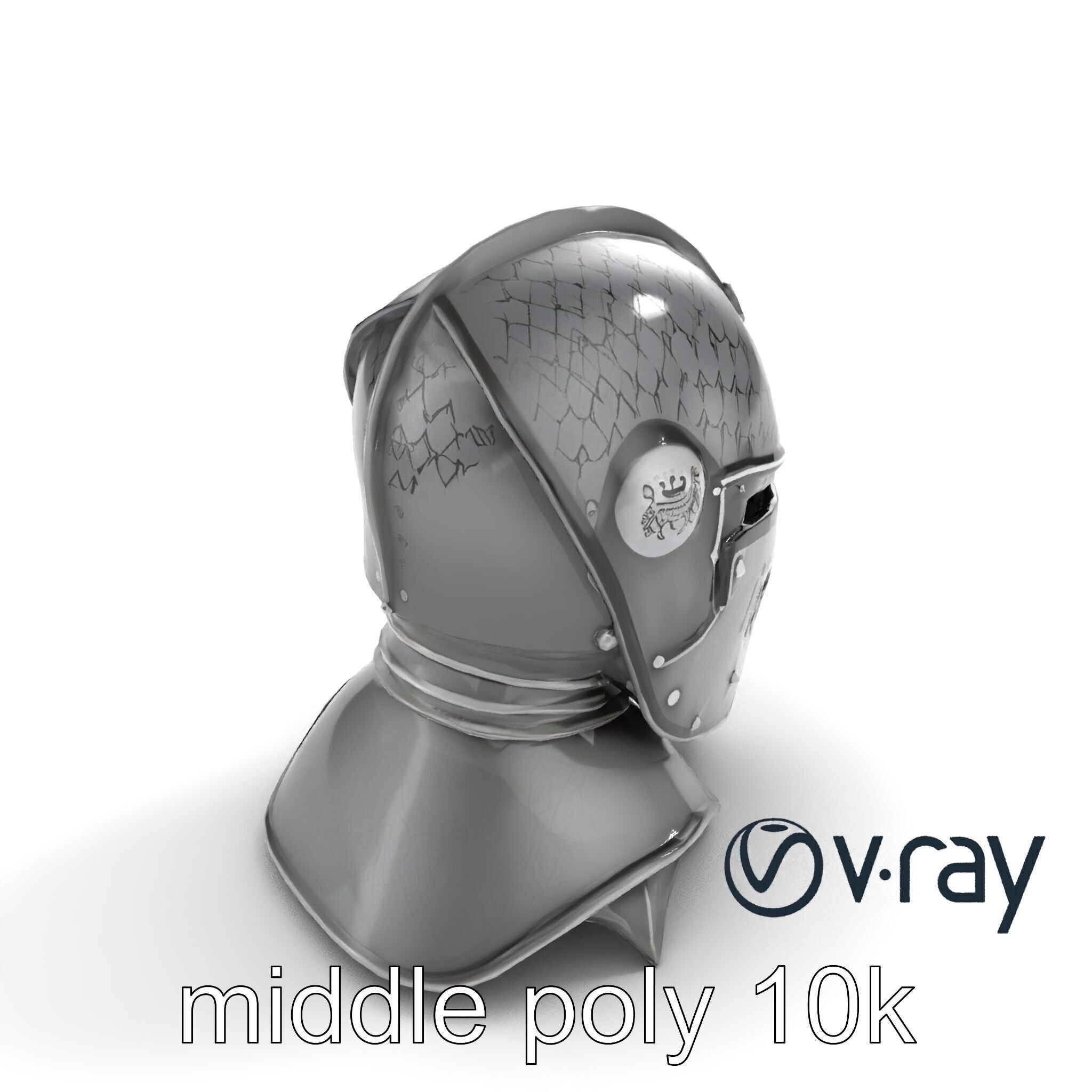 Gothic Knight Armor Matte Steel model pack Low-poly 3D model_9