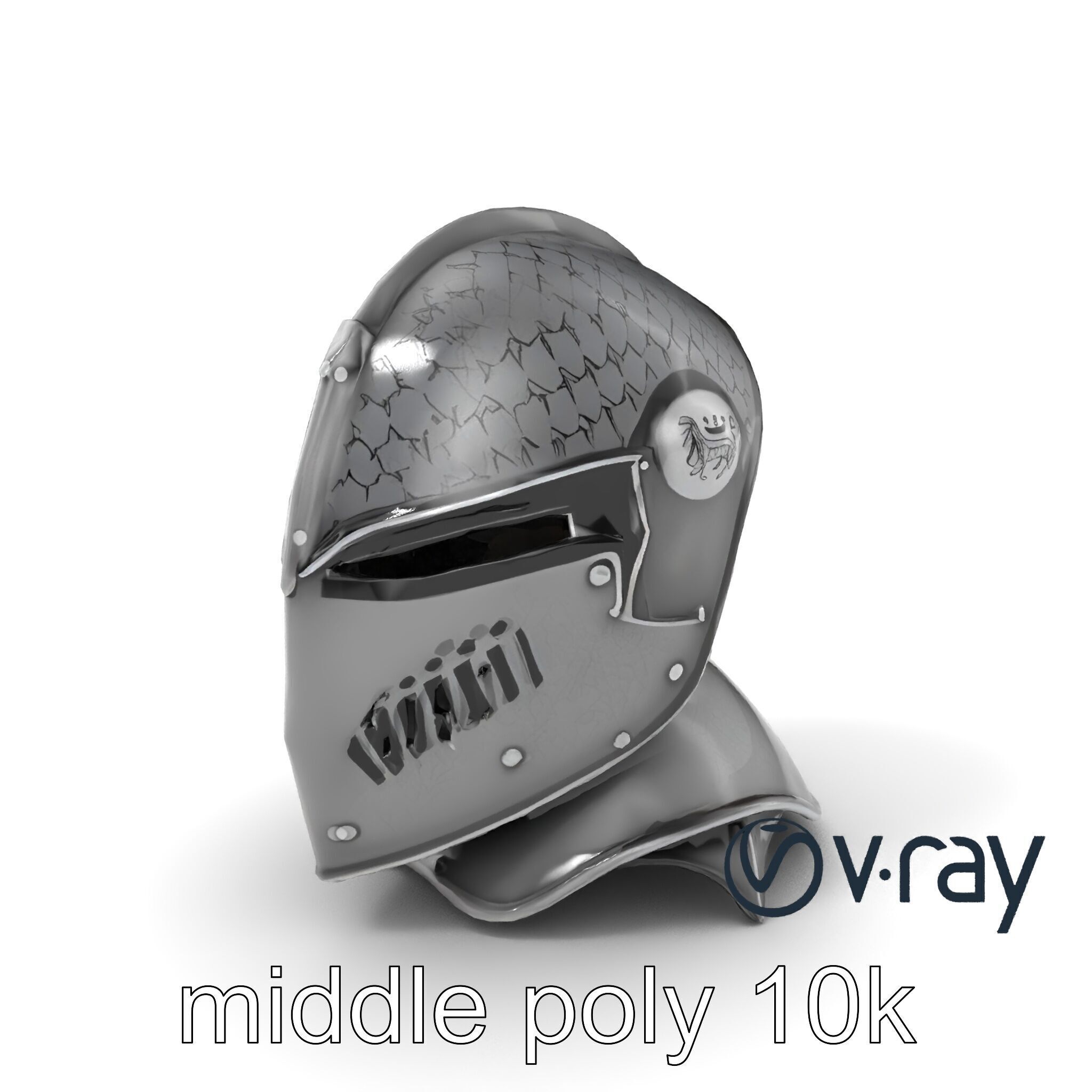 Gothic Knight Armor Matte Steel model pack Low-poly 3D model_3