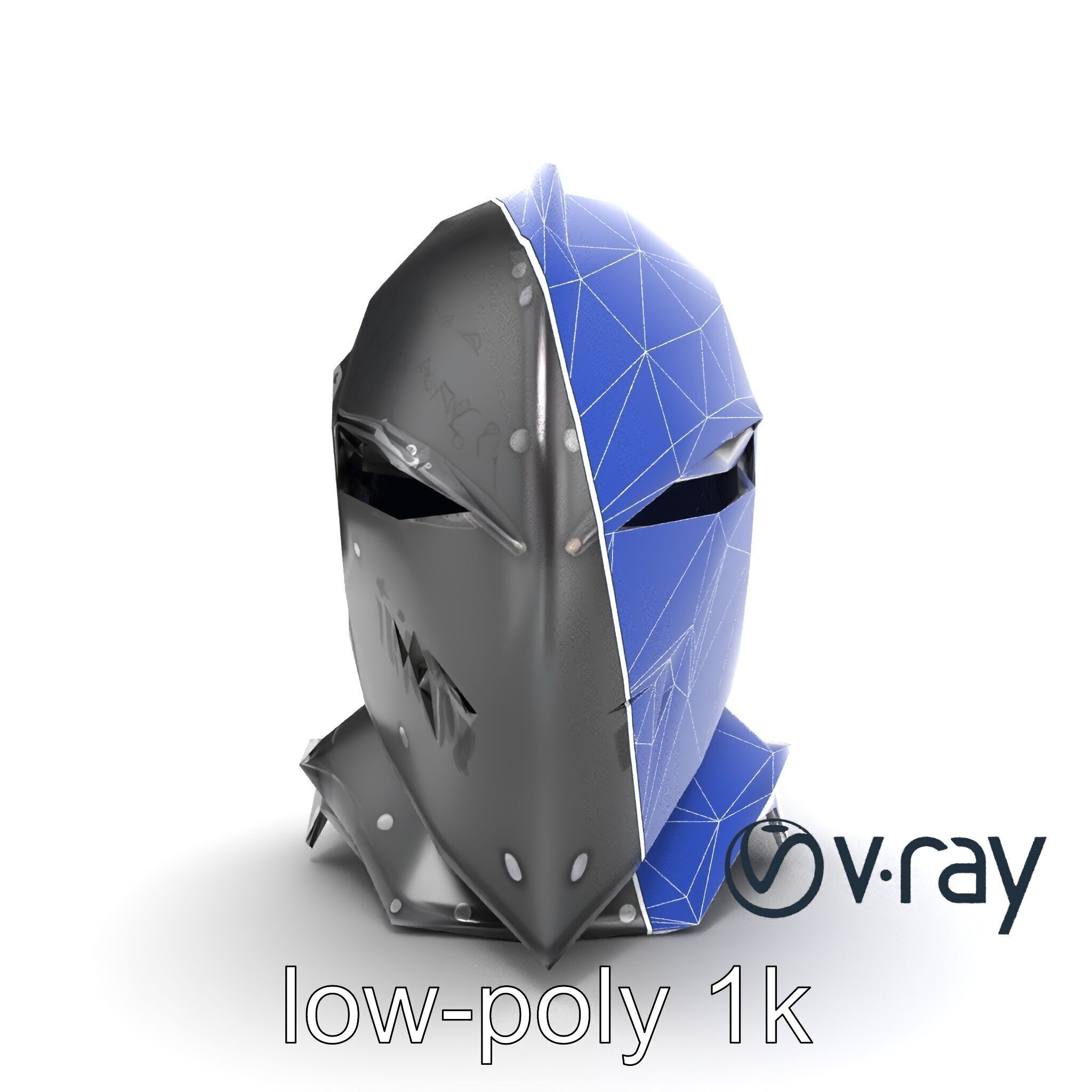 Gothic Knight Armor Matte Steel model pack Low-poly 3D model_18