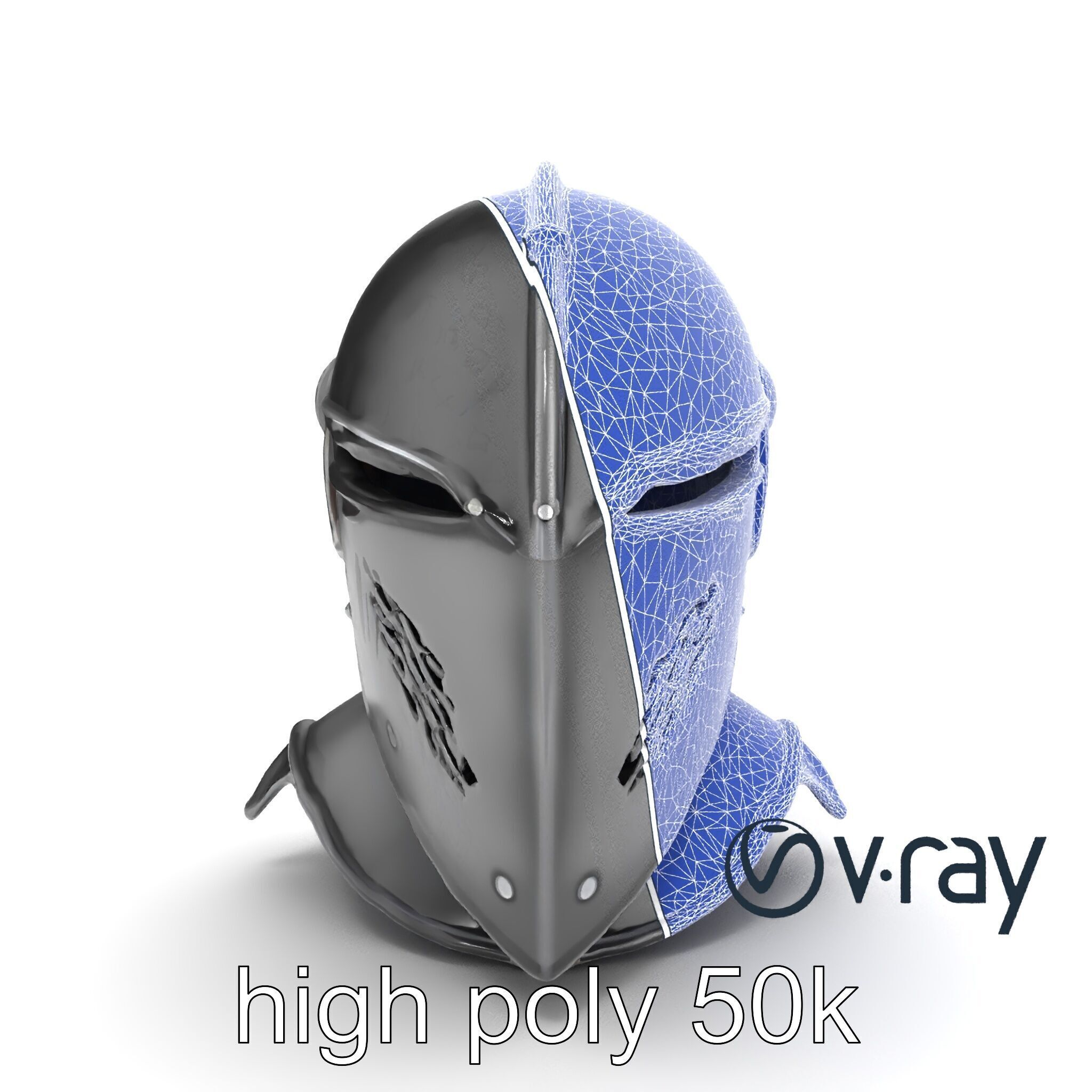 Gothic Knight Armor Matte Steel model pack Low-poly 3D model_29