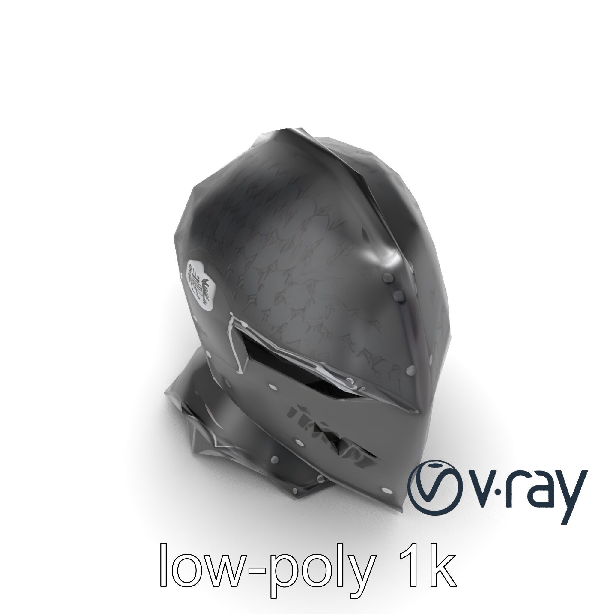 Gothic Knight Armor Matte Steel model pack Low-poly 3D model_10