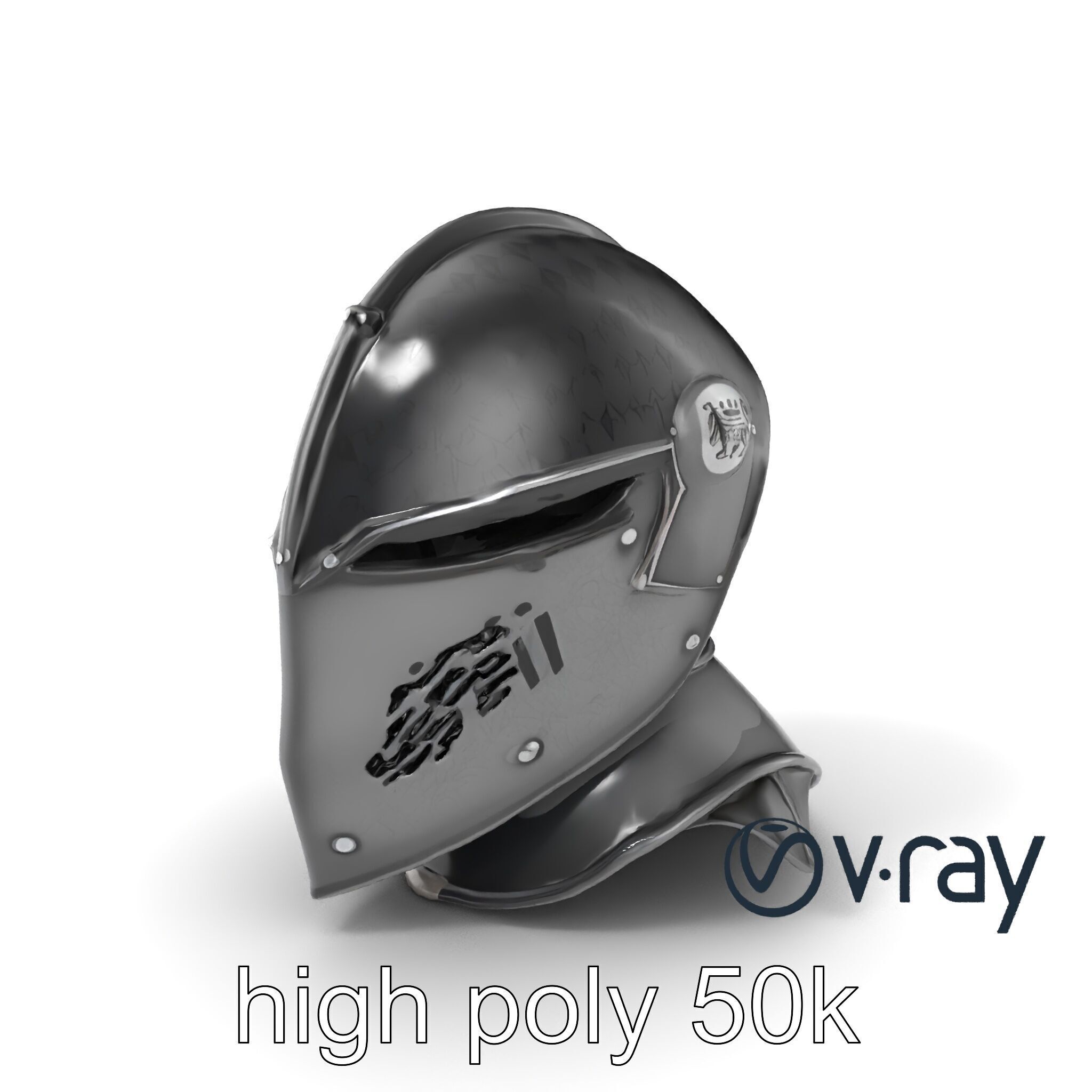 Gothic Knight Armor Matte Steel model pack Low-poly 3D model_5